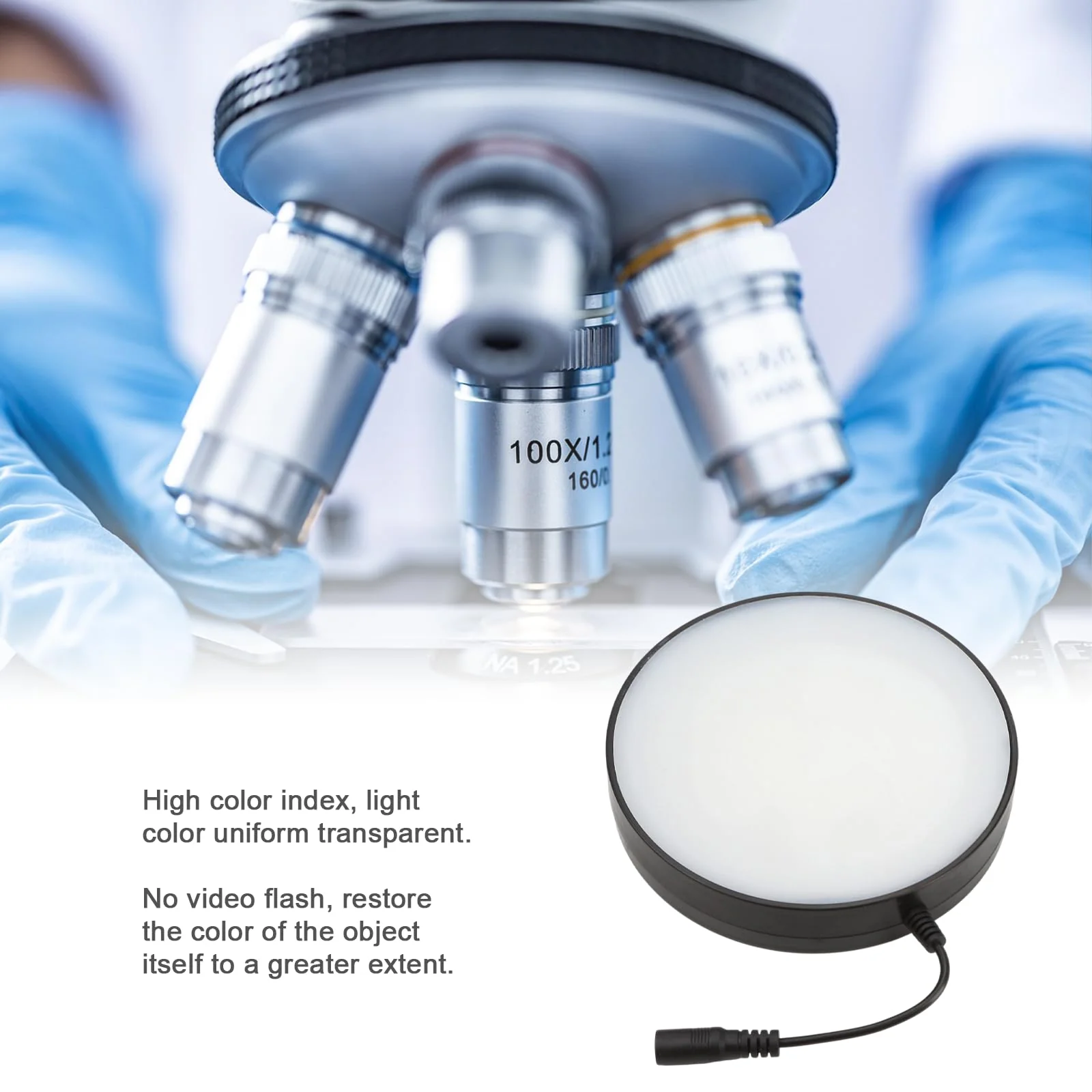 Microscope LED Ring Light Illuminator – Adjustable Brightness White Light Source with Power Adapter, Replacement Accessory for Laboratory Stereo Microscopes (US Plug) - Image 6