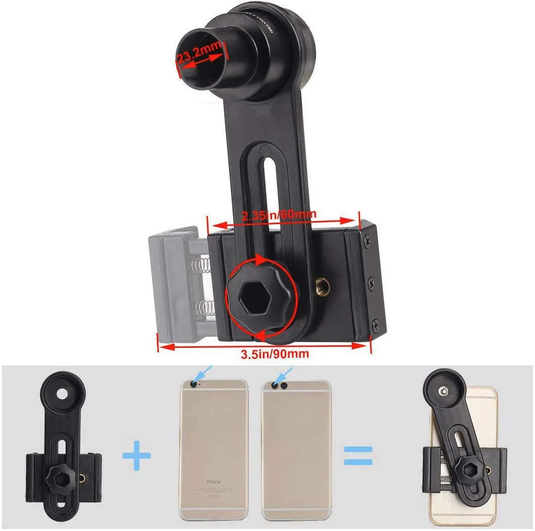 Microscope Lens Smartphone Adapter- Microscope Cellphone Camera Adapter, Built-in WF16X Microscope Eyepiece- Celticbird Smartphone Camera Adapter for Microscope Eyepiece Tube 23.2mm - Image 5