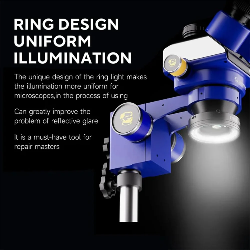 Microscope Ring Light Polarized Ring Lamp Adjustable 72 LED Ring Light Source Anti Glare Eliminates Reflection Illuminator for Stereo Microscope & Camera - Image 5
