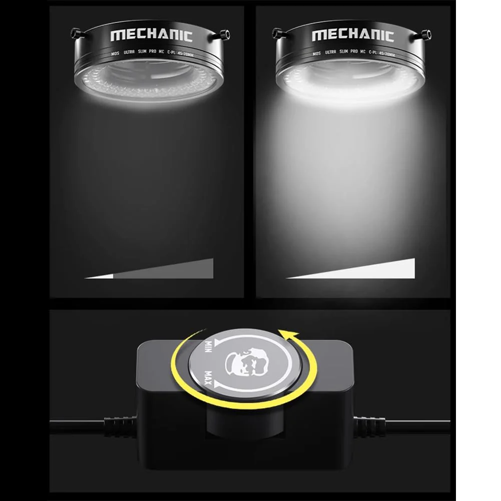 Microscope Ring Light Polarized Ring Lamp Adjustable 72 LED Ring Light Source Anti Glare Eliminates Reflection Illuminator for Stereo Microscope & Camera - Image 6