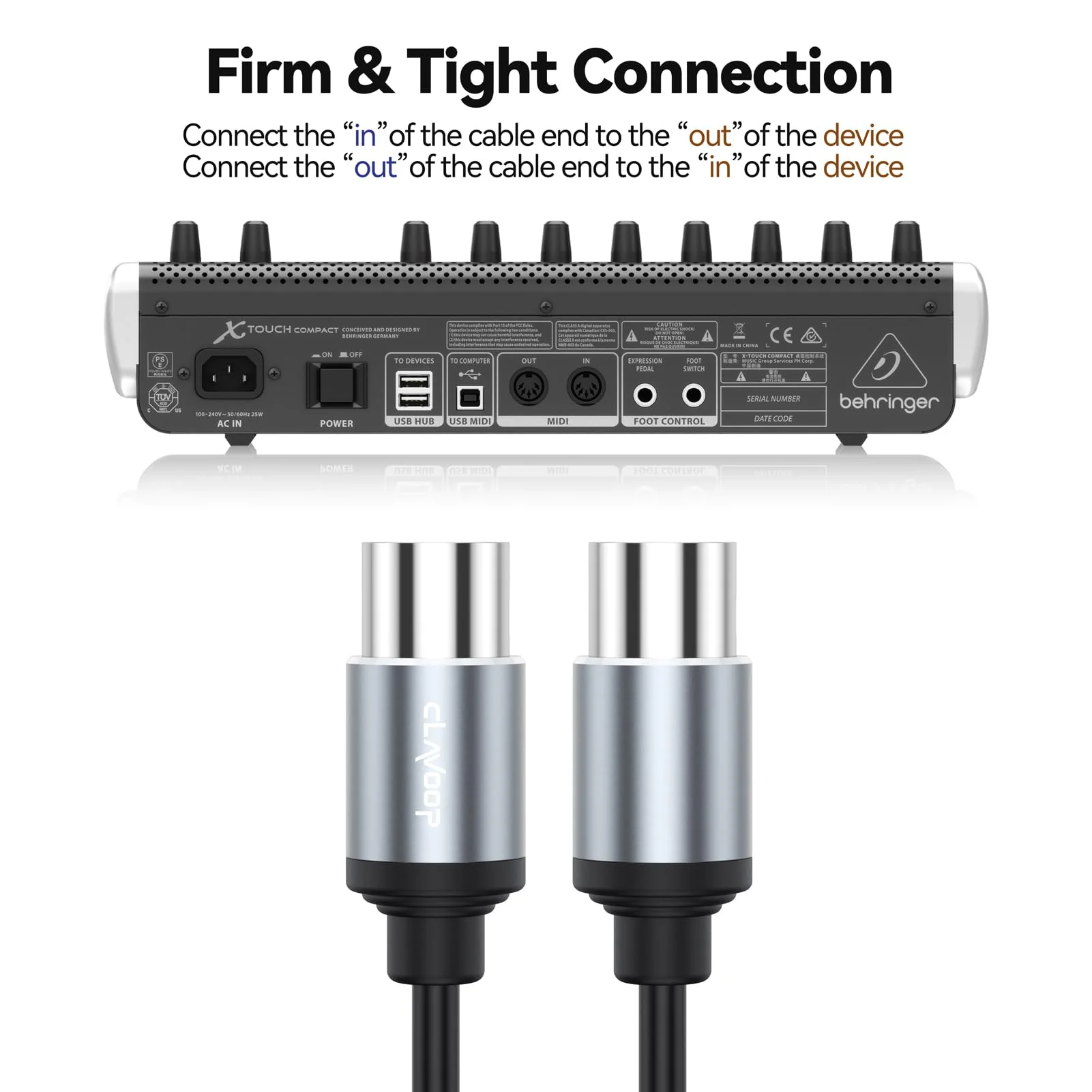 MIDI Cable 3ft, 5 Pin DIN MIDI Cables 3 feet, MIDI Cord Male to Male Compatible with MIDI Keyboard Electronic Piano Electronic Drum Audio Amplifier Multi Effects Synth External Sound Card 1 Pack - Image 6