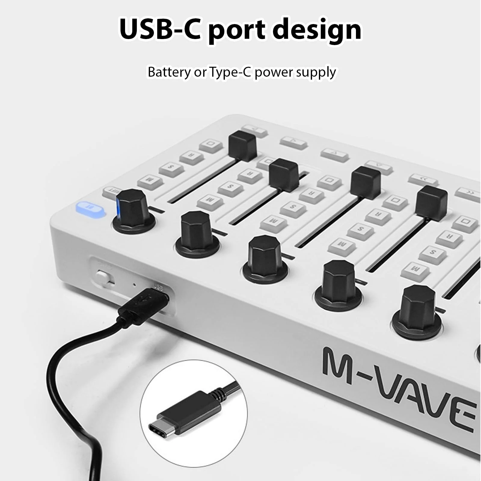 MIDI Controlle Midi Mixer Midi Foot Controller USB MIDI Controller Mixer with 43 Buttons 8 Knobs 8 Push Buttons BT Connection Battery/Type-C Power Supply Mini Midi Keyboard - Image 4