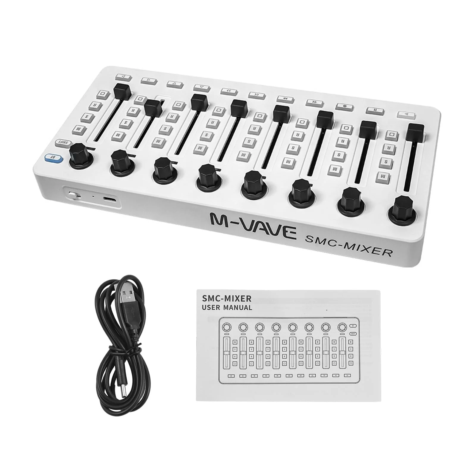 MIDI Controlle Midi Mixer Midi Foot Controller USB MIDI Controller Mixer with 43 Buttons 8 Knobs 8 Push Buttons BT Connection Battery/Type-C Power Supply Mini Midi Keyboard - Image 7