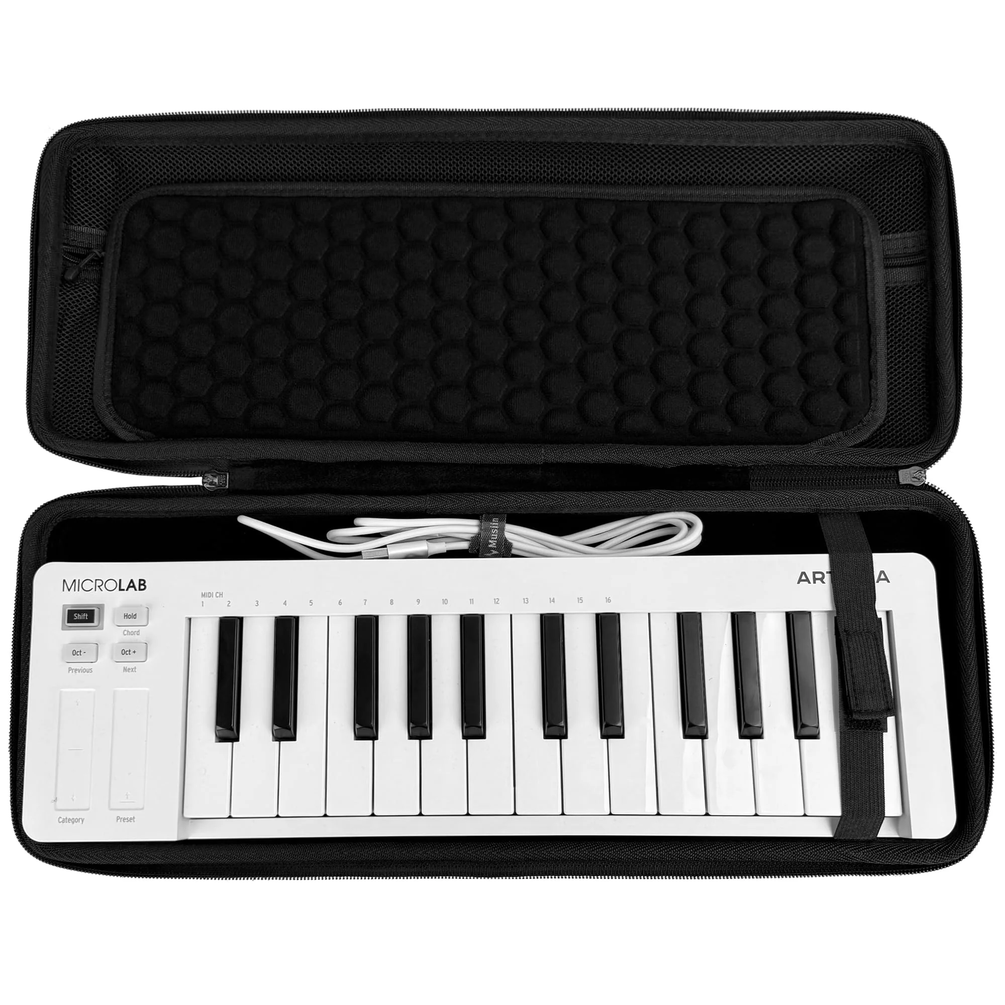 MIDI Controller Case, Compatible with Ableton Move and Arturia MicroLab MK3, Built-in Mesh Pocket and Cable Compartment, Fixed Design, Ideal for Travel and Live Performance - Image 2
