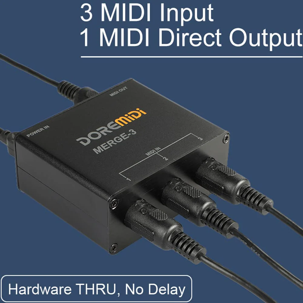 MIDI Merge-3 MIDI Input 2 MIDI Output Support USB Power MERGE-3 - Image 4