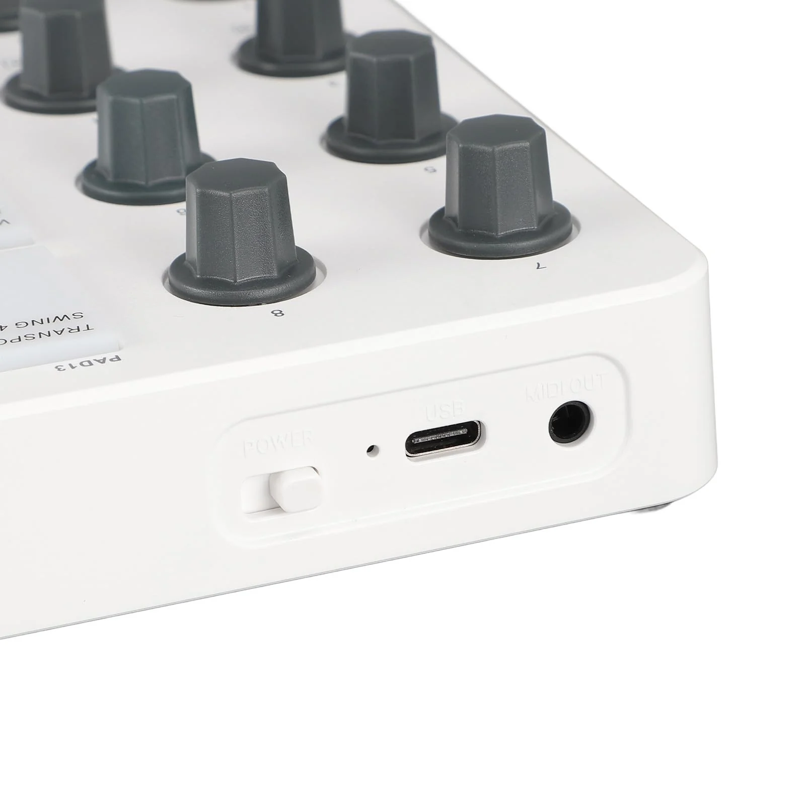MIDI Pad Controller, Portable SMC PAD Bluetooth MIDI Controller with 16 RGB Backlit Pads, 8 Assignable Knobs, Note Repeat, Full Level Buttons, 3.5mm MIDI Output - Image 8