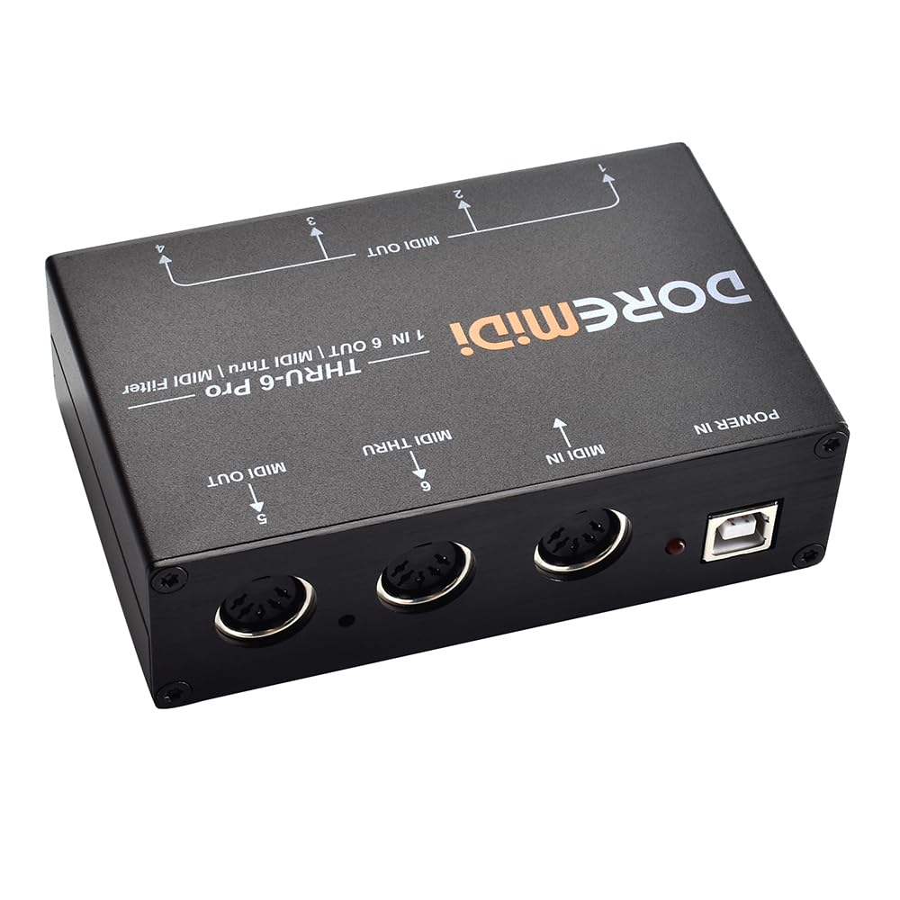MIDI THRU-6 Pro Box MIDI Splitter + Filter Be Used To Convert 1 MIDI Input Into 6 MIDI Outputs + USB MIDI Output - Image 2