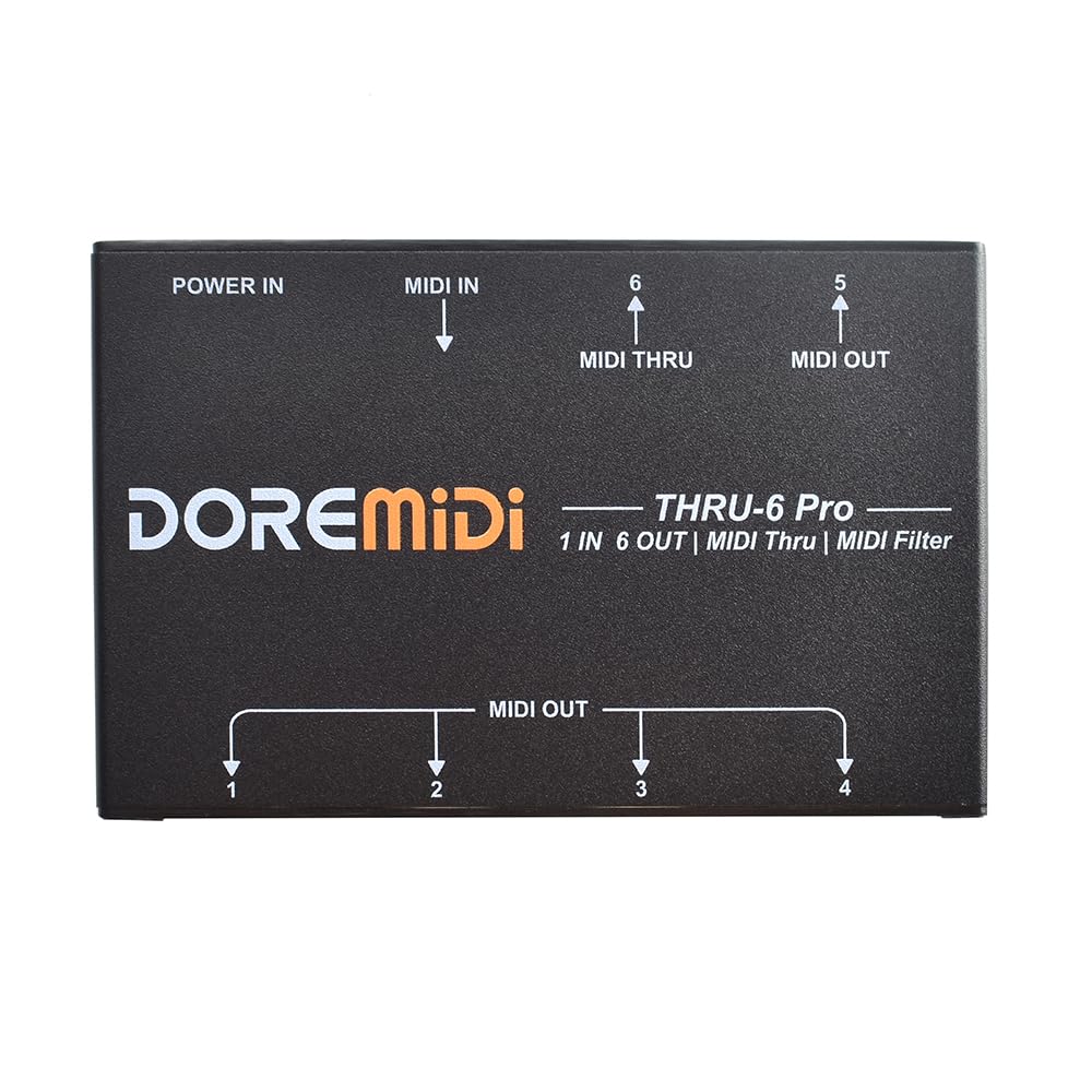 MIDI THRU-6 Pro Box MIDI Splitter + Filter Be Used To Convert 1 MIDI Input Into 6 MIDI Outputs + USB MIDI Output - Image 3