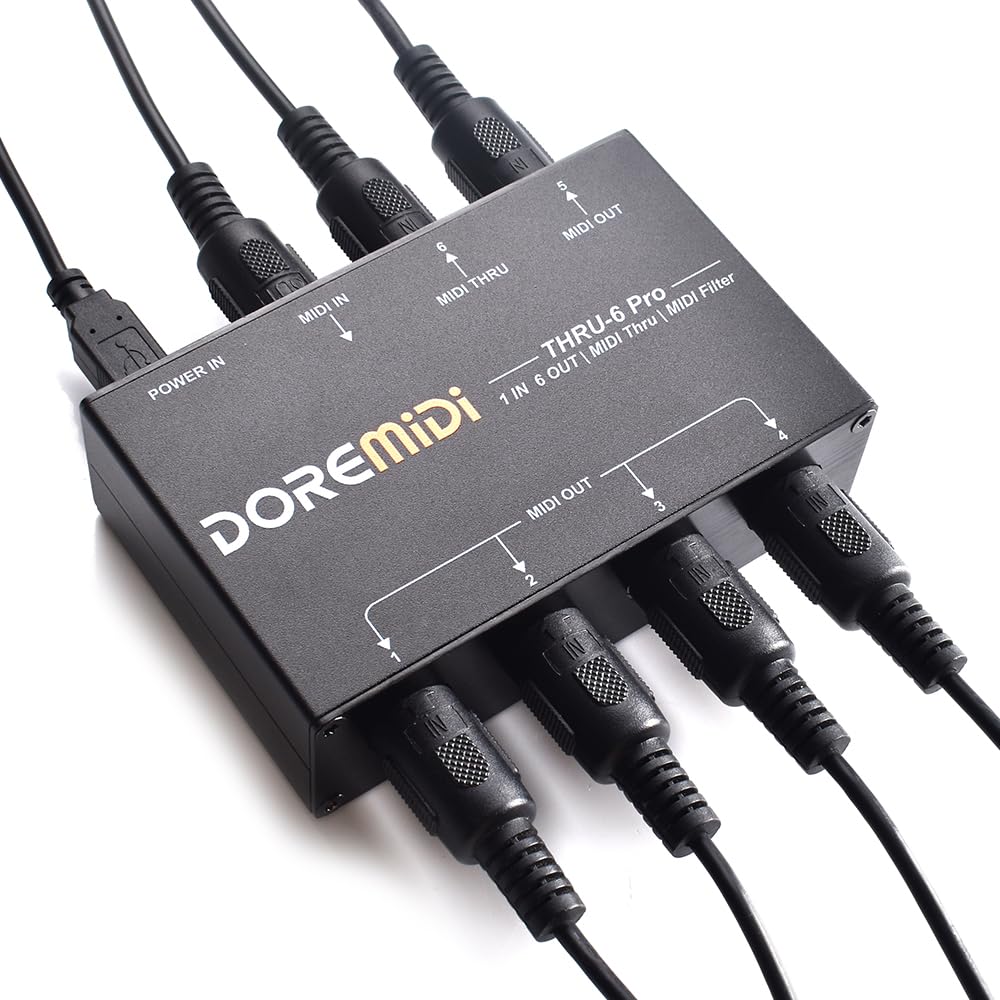 MIDI THRU-6 Pro Box MIDI Splitter + Filter Be Used To Convert 1 MIDI Input Into 6 MIDI Outputs + USB MIDI Output - Image 6