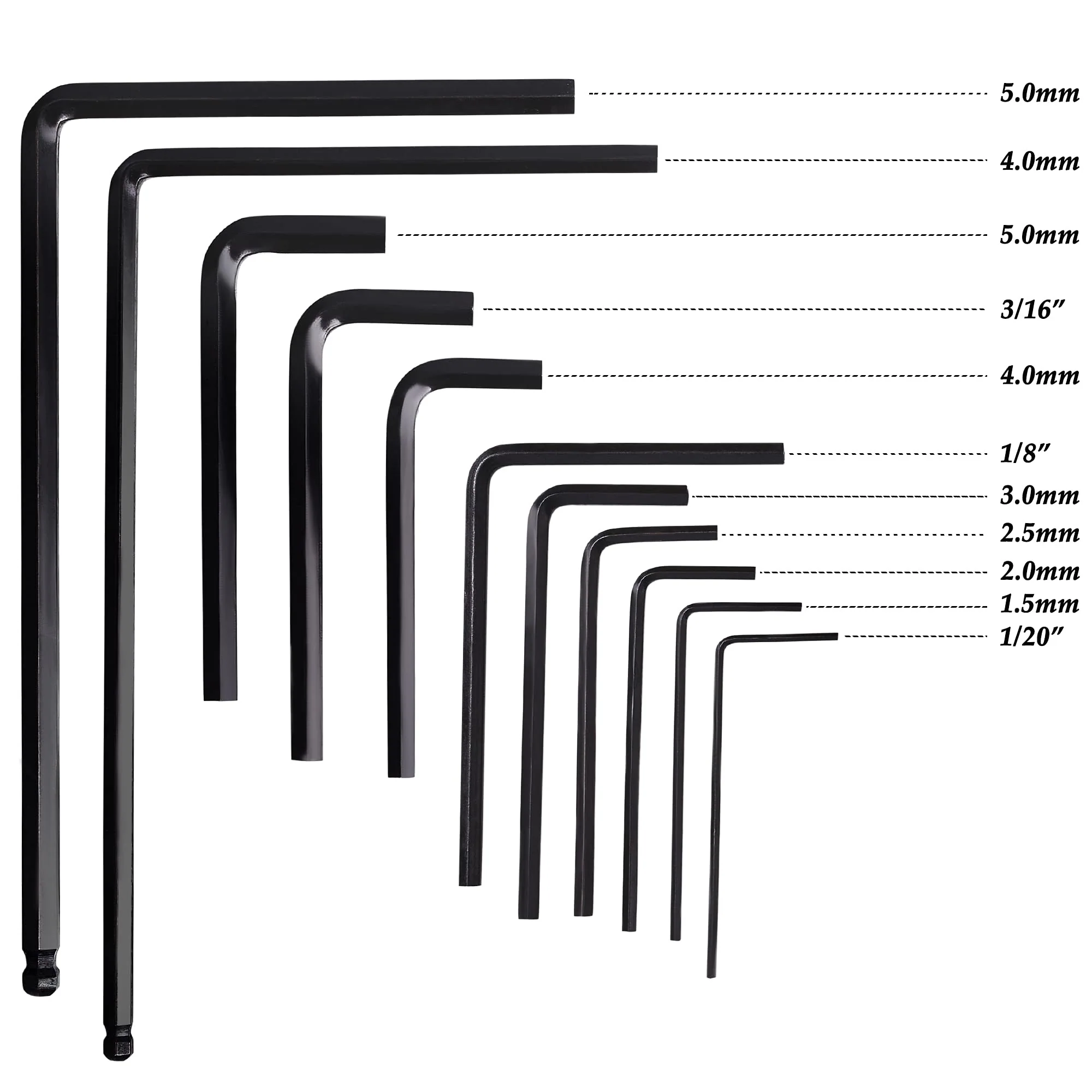 MIECOO 12PCS Guitar Luthier Repair Tool Kit, Includes 11PCS Guitar Bass Neck Bridge Nut Screw Adjustment Truss Rod Allen Wrenches and Guitar String Action Ruler Gauge for Guitar & Bass 12-Pieces - Image 2