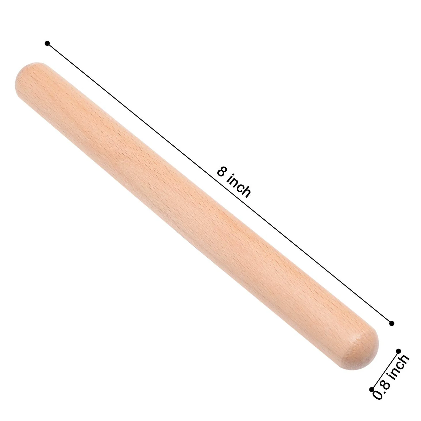 MIHEY 8 Inch Classical Wood Claves Musical Percussion Instrument, Natural Hardwood Rhythm Sticks with a Carry Bag - Image 4