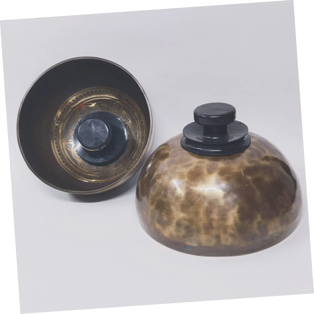 Mikinona 2pcs Bodhisattva Bowl Suction Cup Handle Sound Bowl Stabilizer Buddha Sound Suction Cups Zen Decoration Singing Lifting Handle e Mat Rubber 8x8cm - Image 6