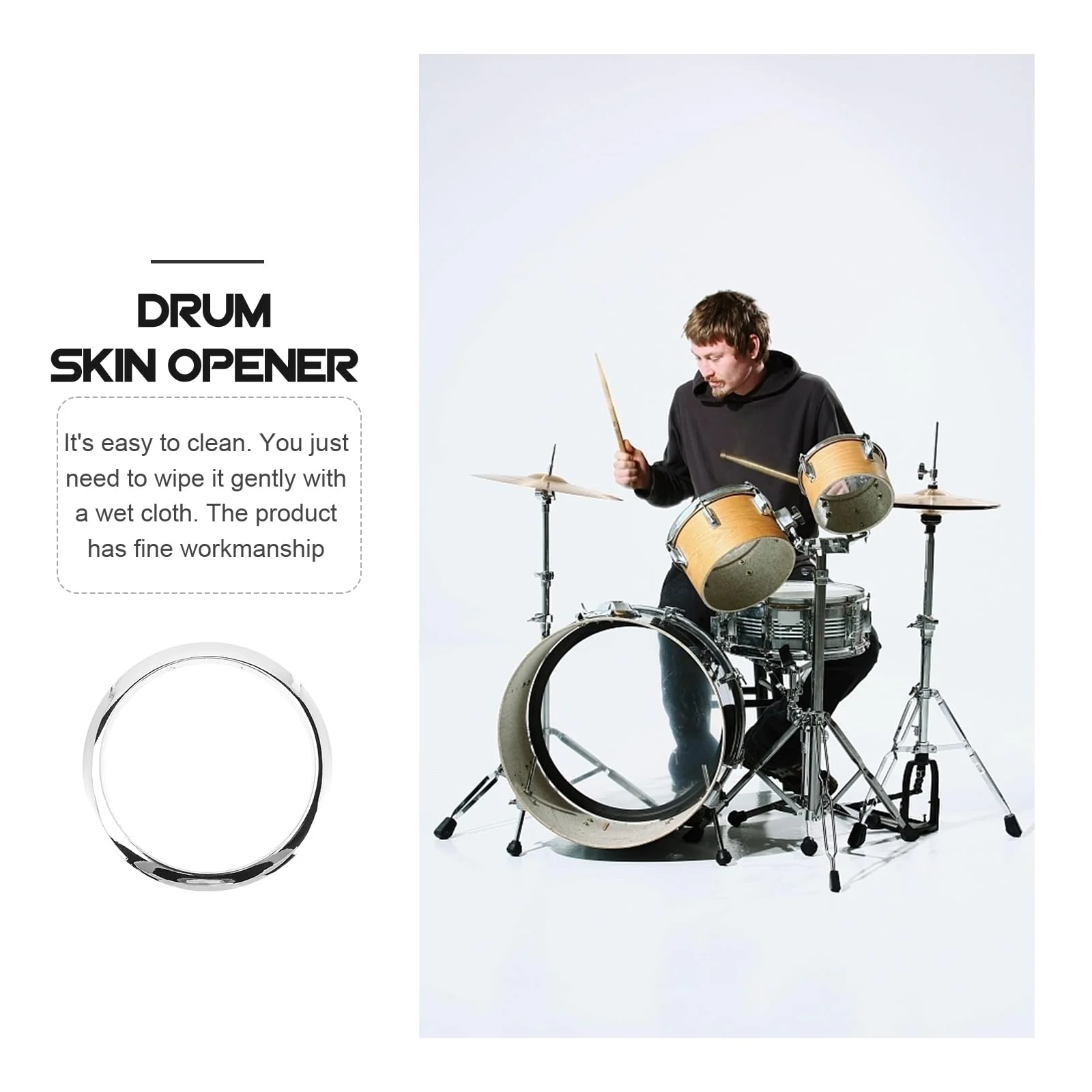 Mikinona Drum Skin Opener Bass Drum Head Hole Ring Replacement Tool Set Accessory Durable Cover Repair for Musical Instruments - Image 4
