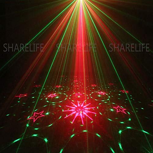 Mini 4 Lens 128 RGRB Patterns Laser Effect Mixed Blue LED Background Projector Light Remote Music Auto for DJ Party Show Home Gig Xmas Stage Lighting SL128RGRB - Image 6