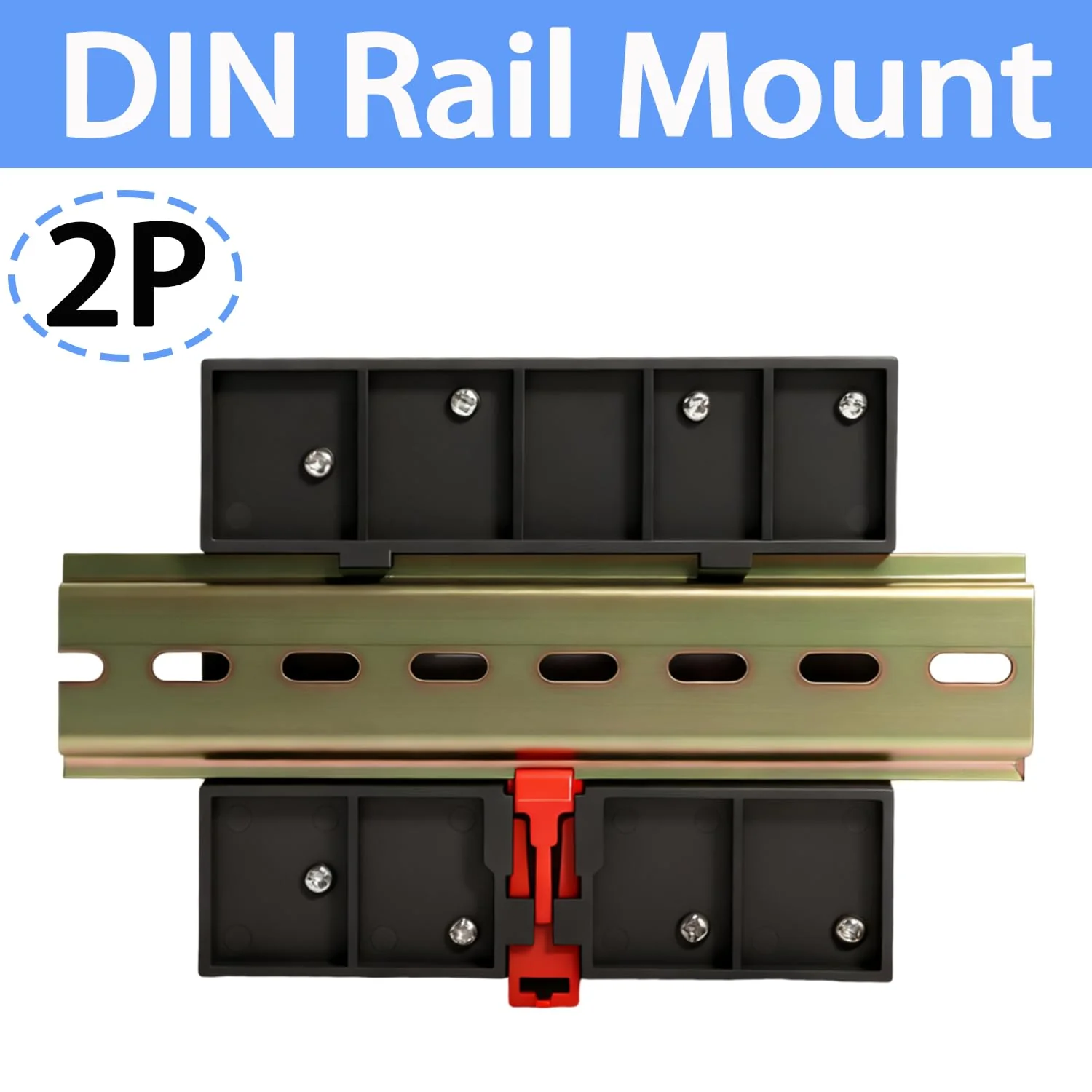 Mini ATS Automatic Transfer Switch Dual Power Changeover Switch 100A 110V Generator Electrical Selector Switches DIN Rail Mount 2P/3P Circuit Breaker Toggle Controller 110V 100A 2P(with DIN rail) - Image 6