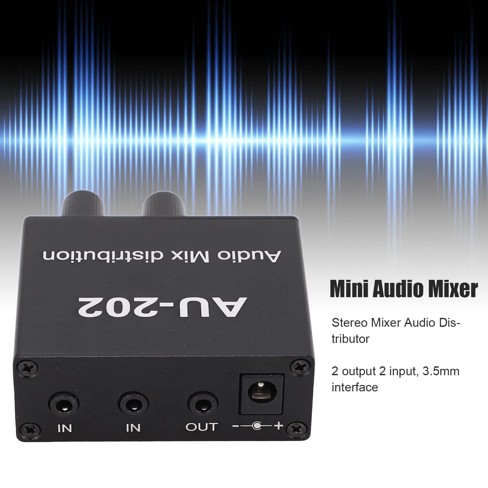 Mini Audio Mixer Aluminum Alloy Portable Stereo Mixer with Power Adapter 100-240V Professional Compact Sound Console for Recording Mixing Live Performance - Image 6