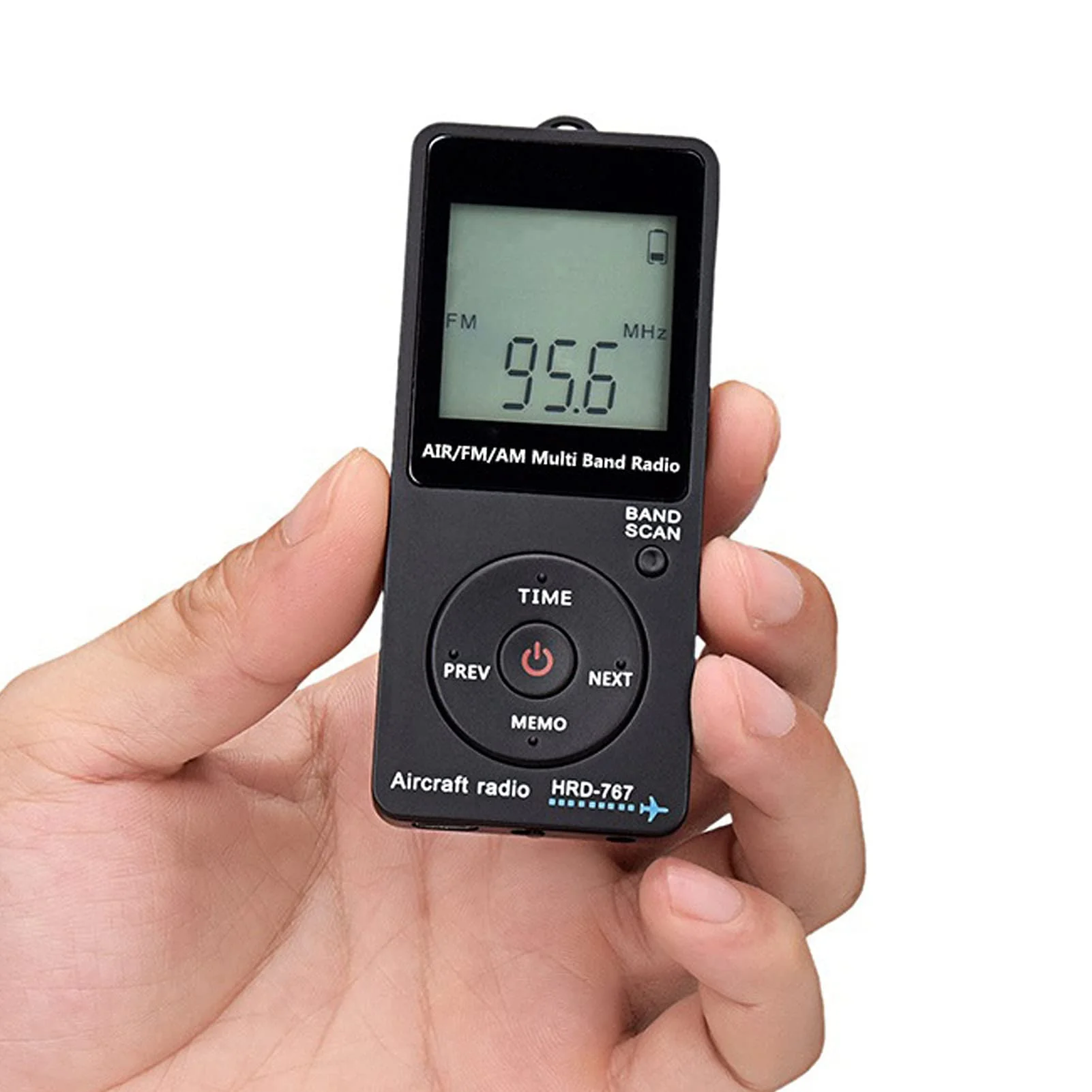 Mini Aviation Band Radio Built in 400MAH Lithium Battery, FM AM AIR Radio with Earphone, Orange Backlight LCD Dispaly, Support Automatic Storage and Search - Image 6