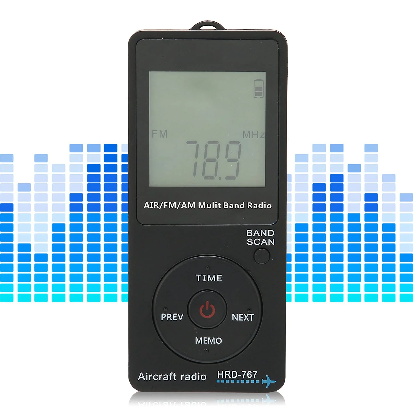 Mini Aviation Band Radio Built in 400MAH Lithium Battery, FM AM AIR Radio with Earphone, Orange Backlight LCD Dispaly, Support Automatic Storage and Search - Image 8