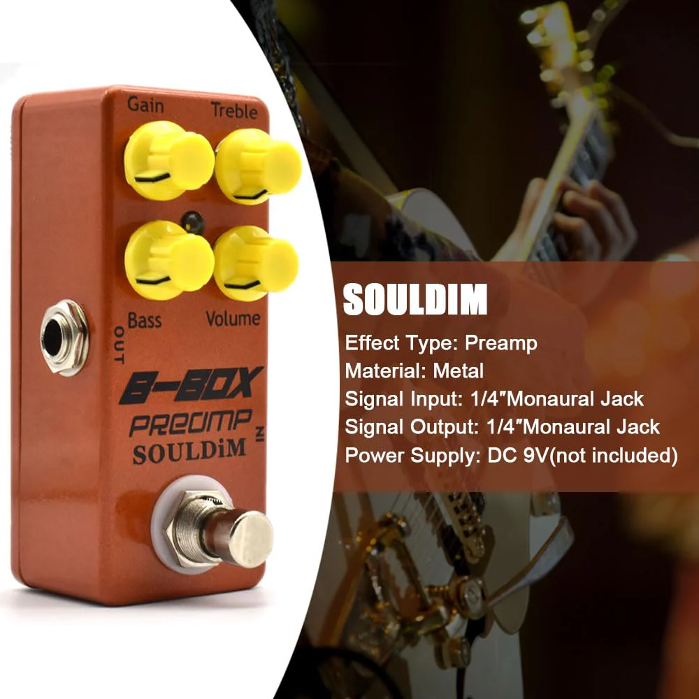 Mini B-Box Preamp Pedal Electric Guitar Effect with Overdrive Function Preamp Effect Single Pedal (B-Box Preamp) - Image 2