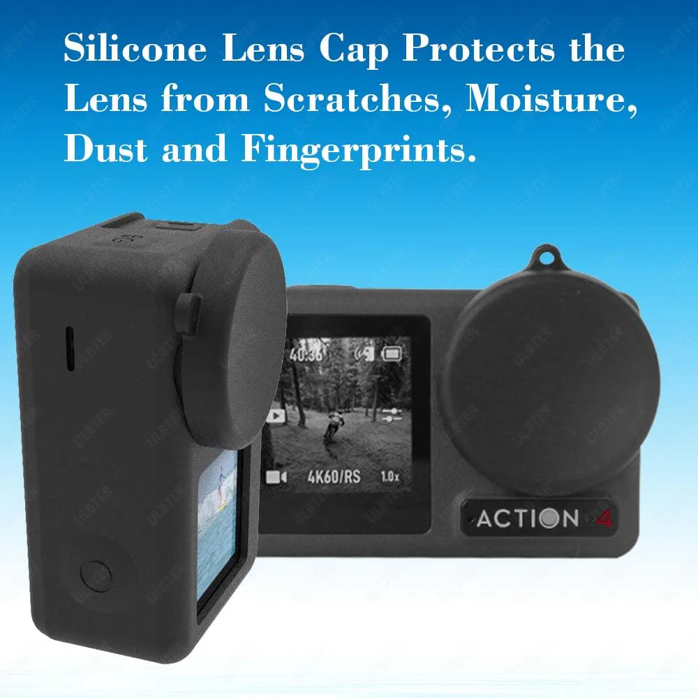 Mini Bag Case for DJI OSMO Action 5 Pro/Action 4 / Action 3 Camera + Rubber Lens cap Cover [1+2 Pack], Carrying Portable Storage boxes Accessory - Image 2