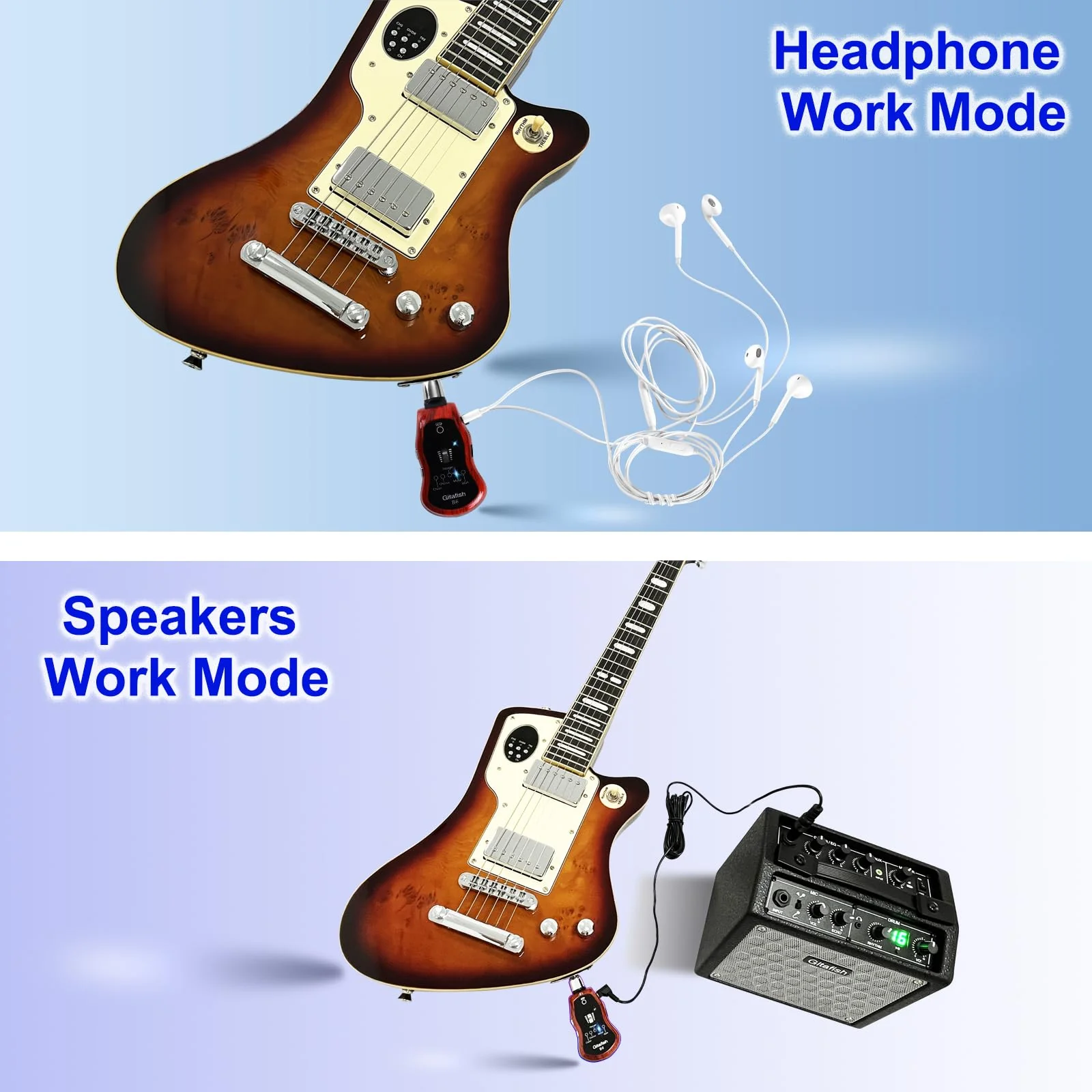 Mini Bass Amp Bluetooth Electric Guitar Amps Pocket Bass Portable Headphones Amplifier - Image 3