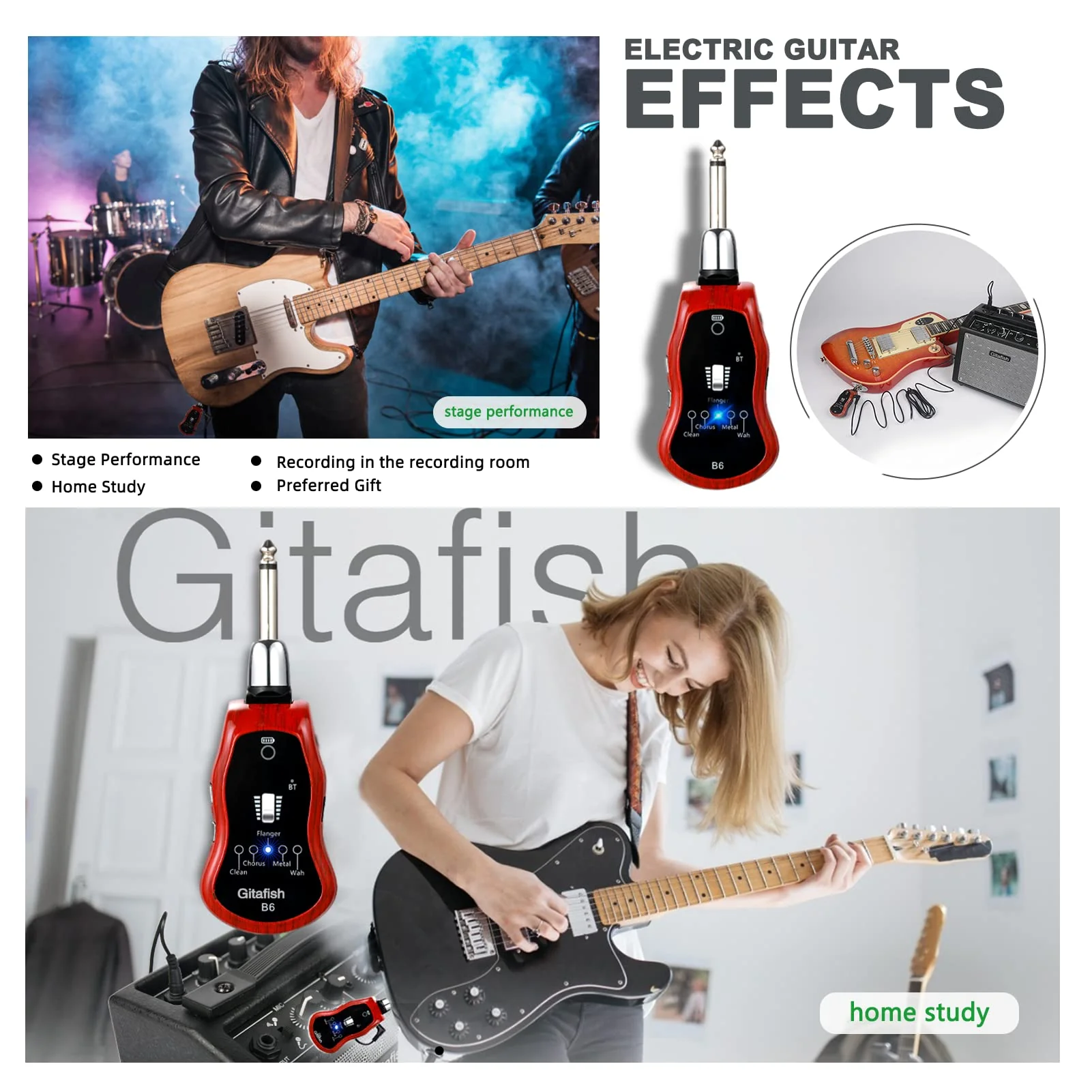 Mini Bass Amp Bluetooth Electric Guitar Amps Pocket Bass Portable Headphones Amplifier - Image 7