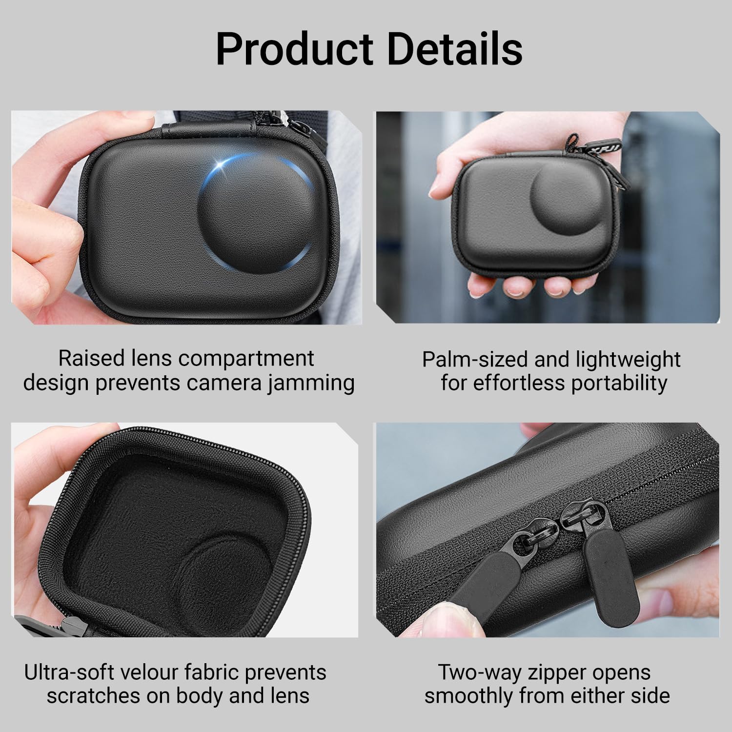 Mini Carrying Case for DJI OSMO Action 6 Accessories, Action6 PU Hard Portable Storage Bag with Lens Screen Protectors & Rubber Lens Cap Cover for DJI Action Camera - Image 5