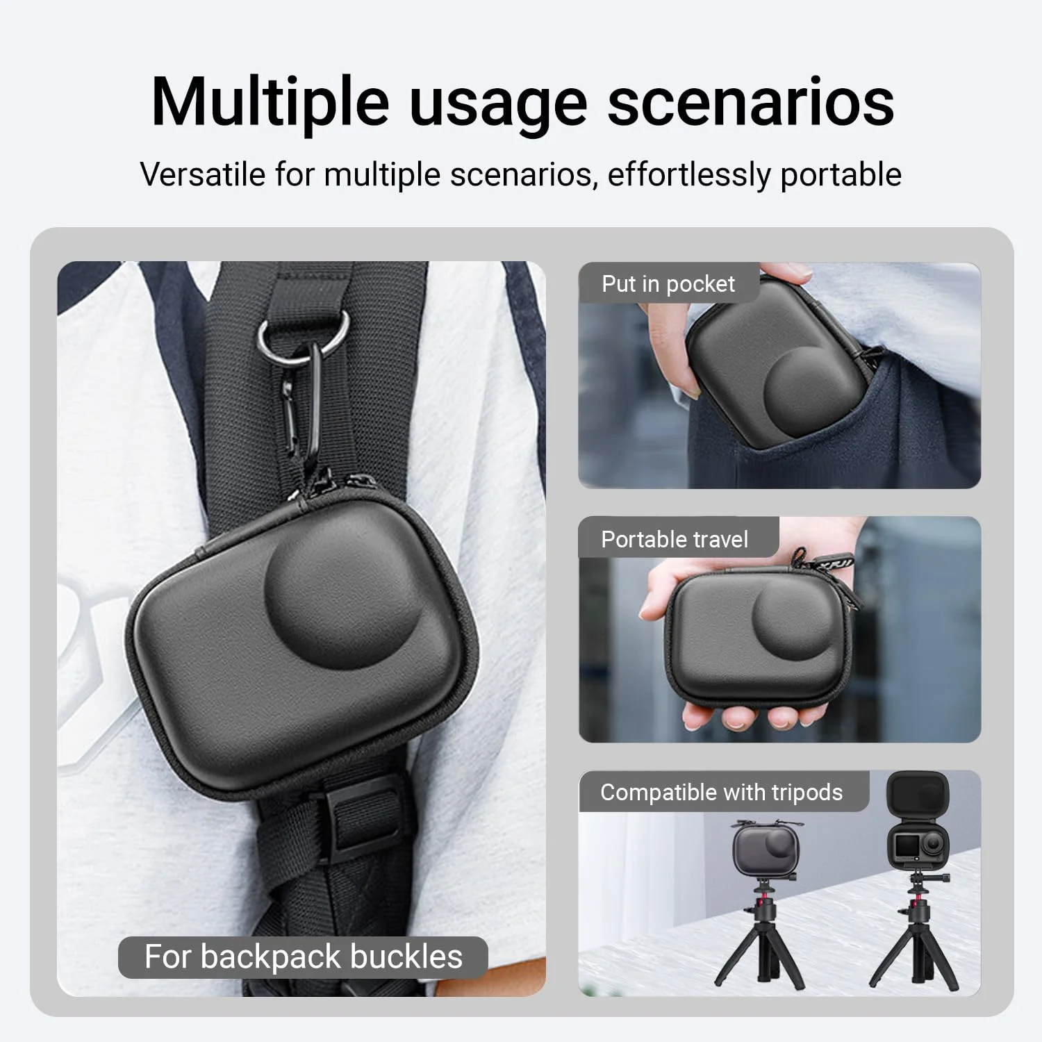 Mini Carrying Case for DJI OSMO Action 6 Accessories, Action6 PU Hard Portable Storage Bag with Lens Screen Protectors & Rubber Lens Cap Cover for DJI Action Camera - Image 6