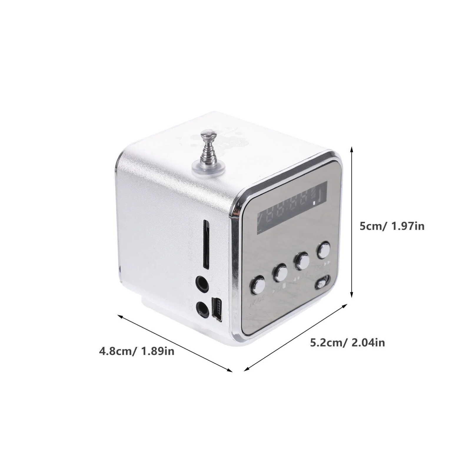 Mini Digital Portable Music MP3/4 Player Micro SD/TF USB Disk Speaker FM Radio (Silver) - Image 6