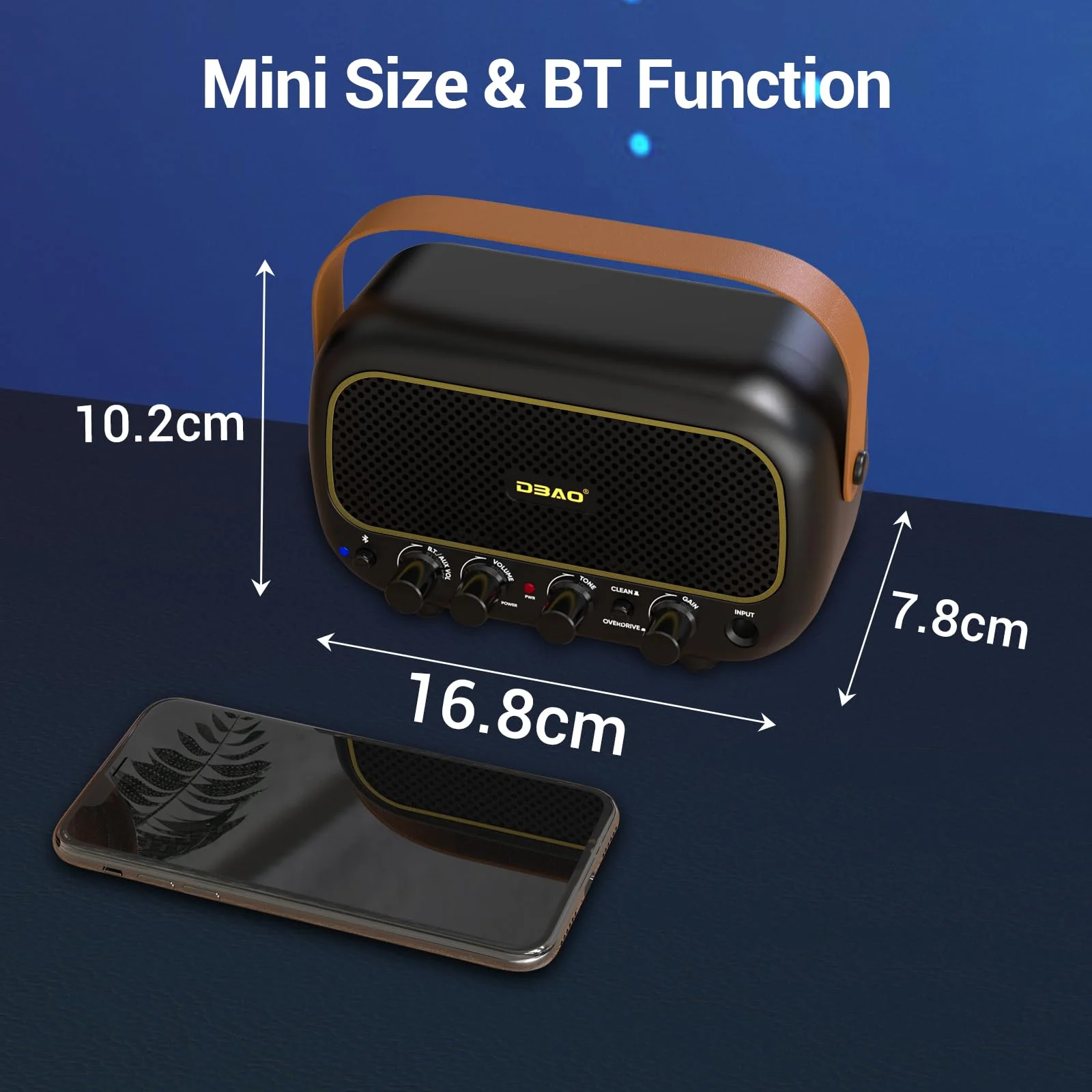 Mini Guitar Amplifier for Electric Guitars 5W Two Speakers Rechargeable Portable Small Amplifier with Clean Overdrive Effects and Bluetooth - Image 6