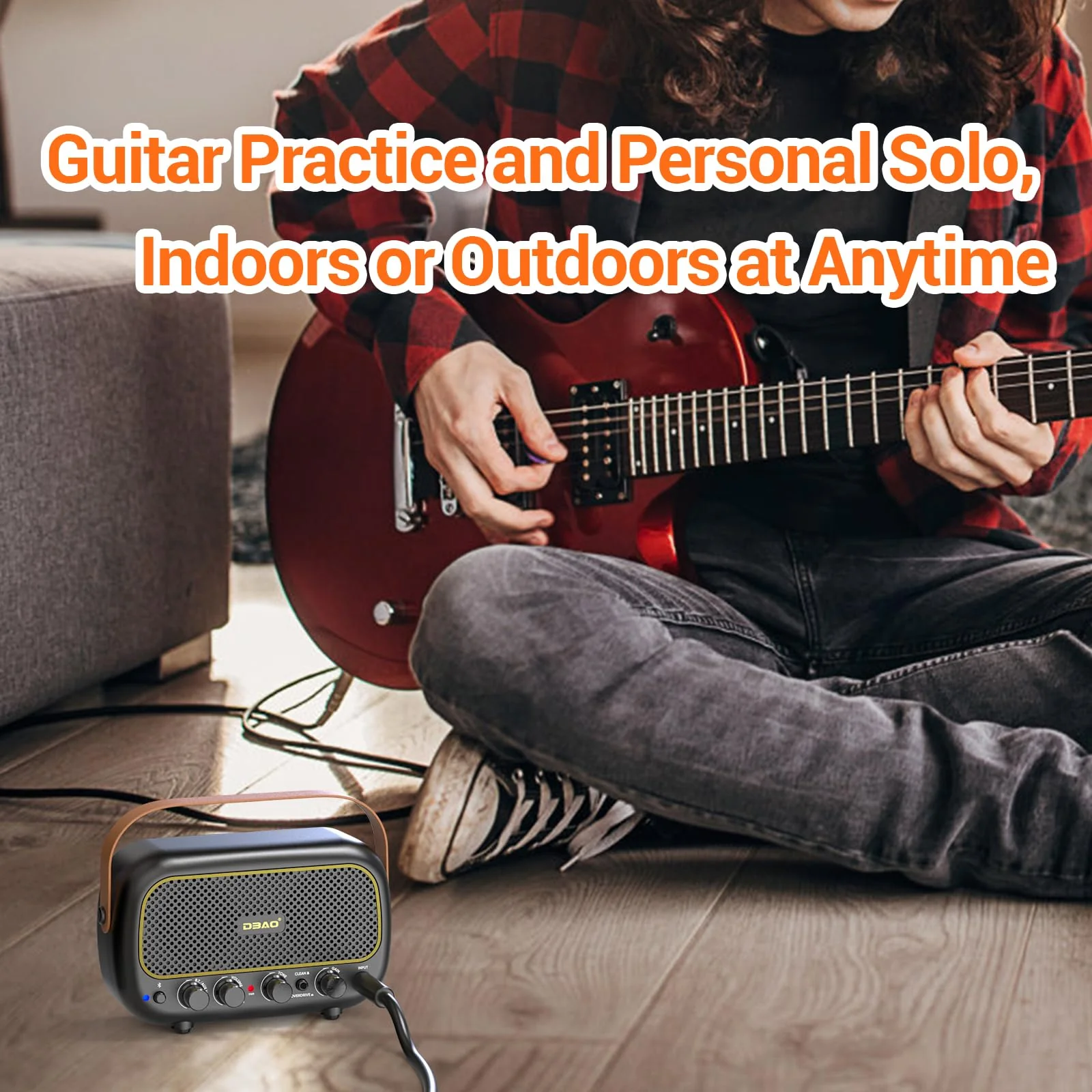 Mini Guitar Amplifier for Electric Guitars 5W Two Speakers Rechargeable Portable Small Amplifier with Clean Overdrive Effects and Bluetooth - Image 7