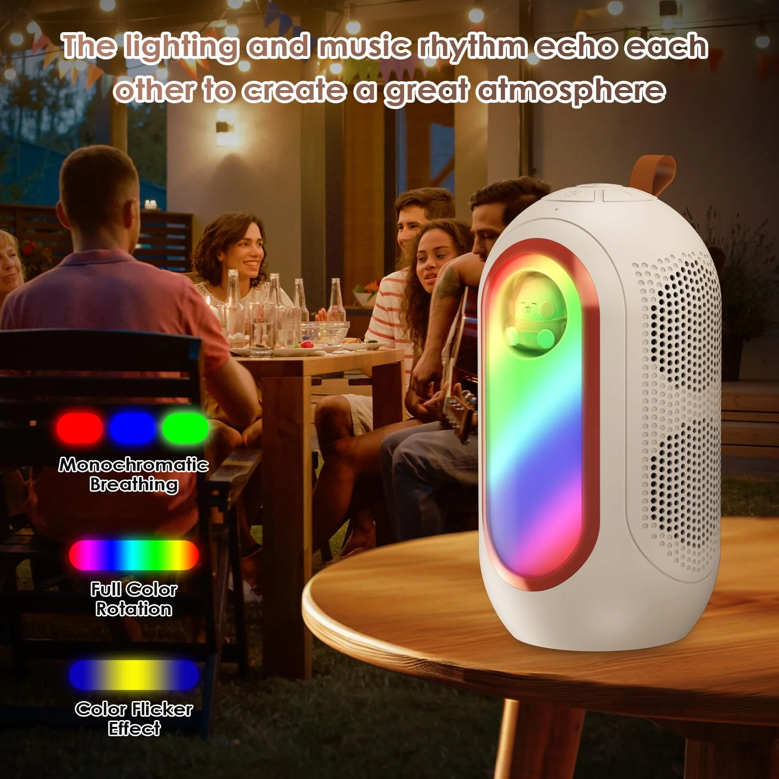 Mini Karaoke Machine for Kids & Adults with 2 Wireless Microphones Portable Karaoke Machine 2x5W Bluetooth Speaker Birthday Gift Toys Gifts for Kids Family Home Outdoor Party Cream - Image 3