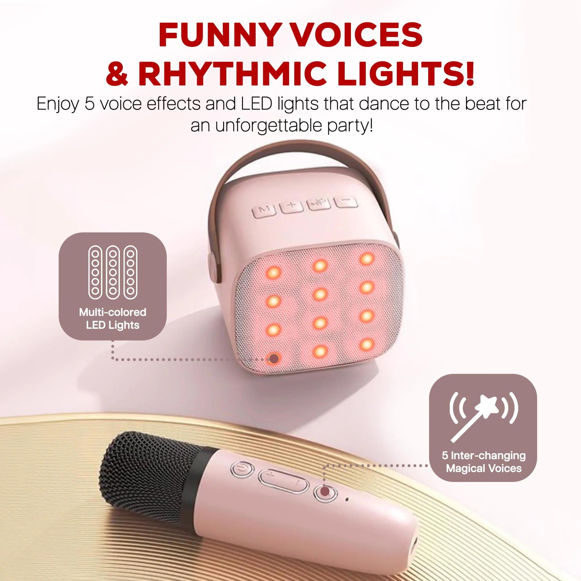 Mini Karaoke Machine Gift for Kids – Portable Karaoke System with 2 Mini Microphone for Girls – Fun and Easy to Use – Perfect for Parties and Sing-Alongs - Image 3