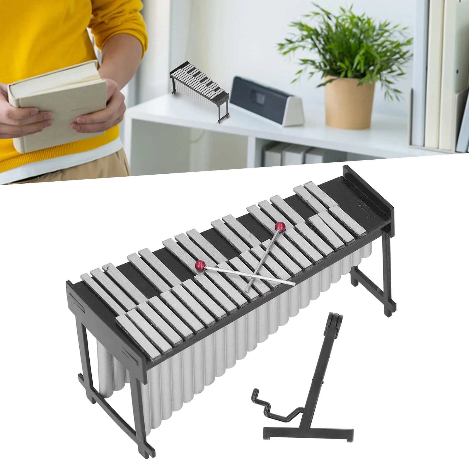 Mini Marimba, Resin Shiny Texture Miniature Doll House Musical Toys for Music Lovers - Image 2