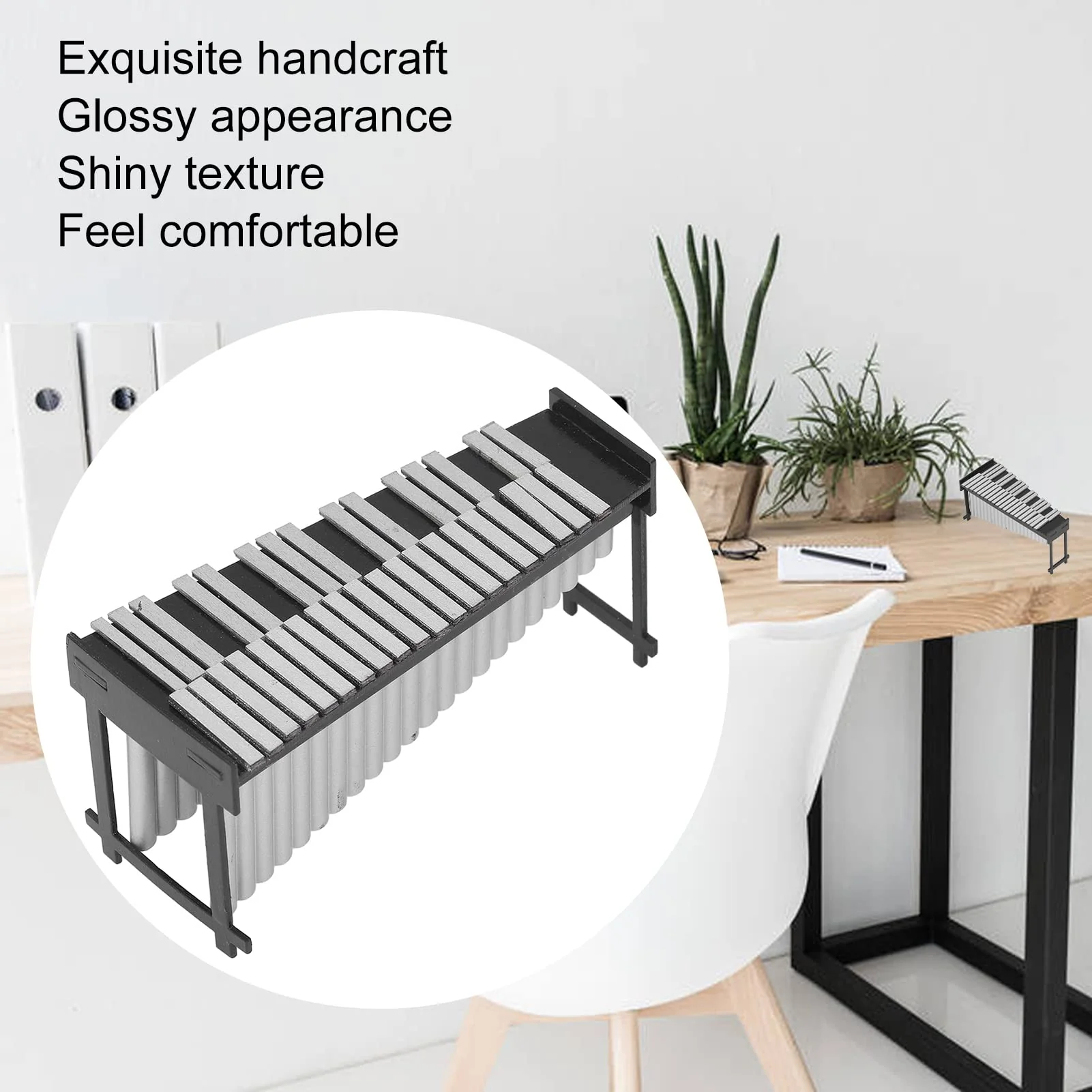 Mini Marimba, Resin Shiny Texture Miniature Doll House Musical Toys for Music Lovers - Image 5