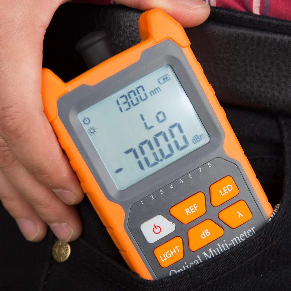 Mini Optical Fiber Power Meter FC/SC/ST Universal Interface Fiber Tester Integrated OPM, VFL, and RJ45 Functions Li-ion Battery USB Charge (OPM&VFL-2Mw-Li) OPM&VFL-2Mw-Li - Image 4
