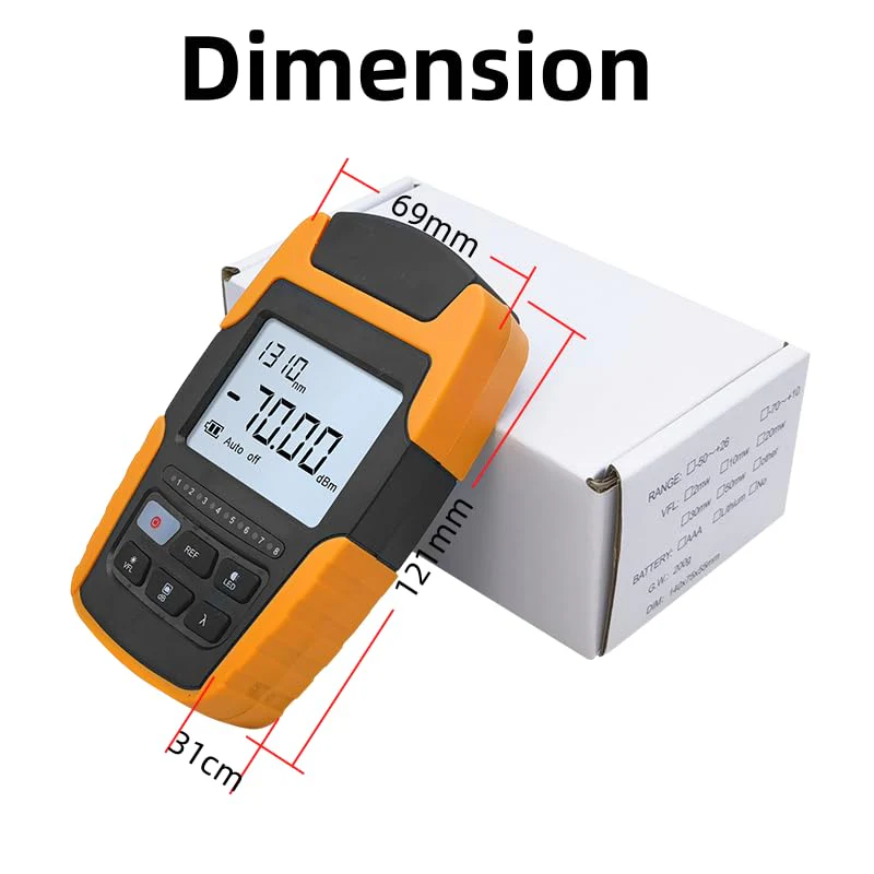 Mini Optical Power Meter,4-in-1 Portable Fiber Optical Power Meter with Universal FC/SC/ST Interface and Built-in 2Mw Visual Fault Locator,10 Wavelengths OPM530-07 - Image 7