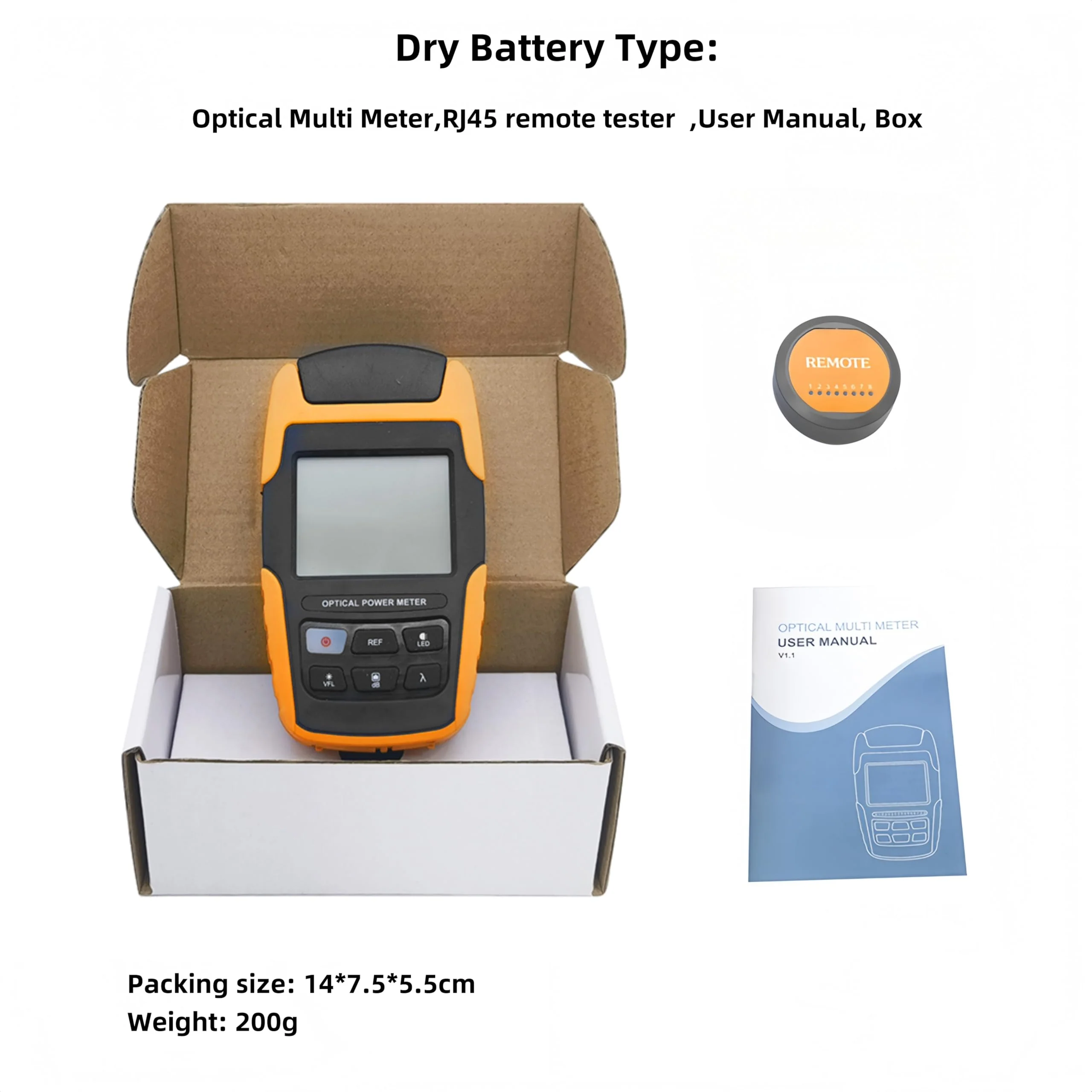 Mini Optical Power Meter,4-in-1 Portable Fiber Optical Power Meter with Universal FC/SC/ST Interface and Built-in 2Mw Visual Fault Locator,10 Wavelengths OPM530-07 - Image 8