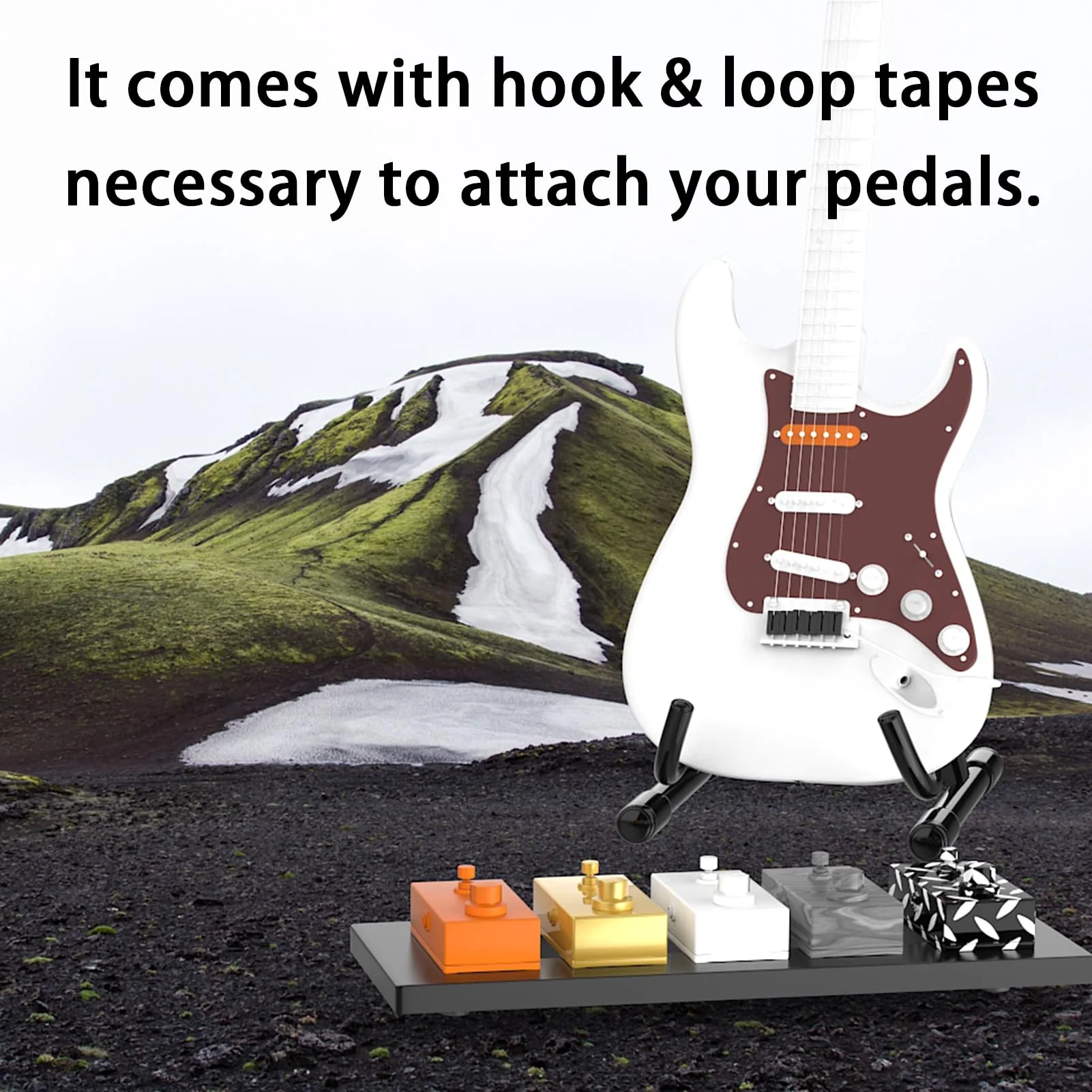 Mini Pedal Board Guitar Effects Compact Small Pedalboard with Bass Pedals Mountain Tape, Aluminum Alloy Super light Effect (15.6 inch) 15.6 inch - Image 5