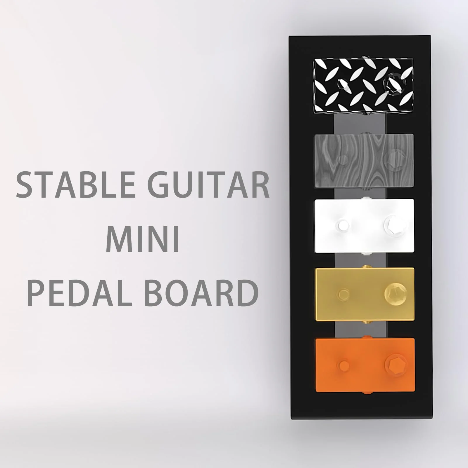 Mini Pedal Board Guitar Effects Compact Small Pedalboard with Bass Pedals Mountain Tape, Aluminum Alloy Super light Effect (15.6 inch) 15.6 inch - Image 6