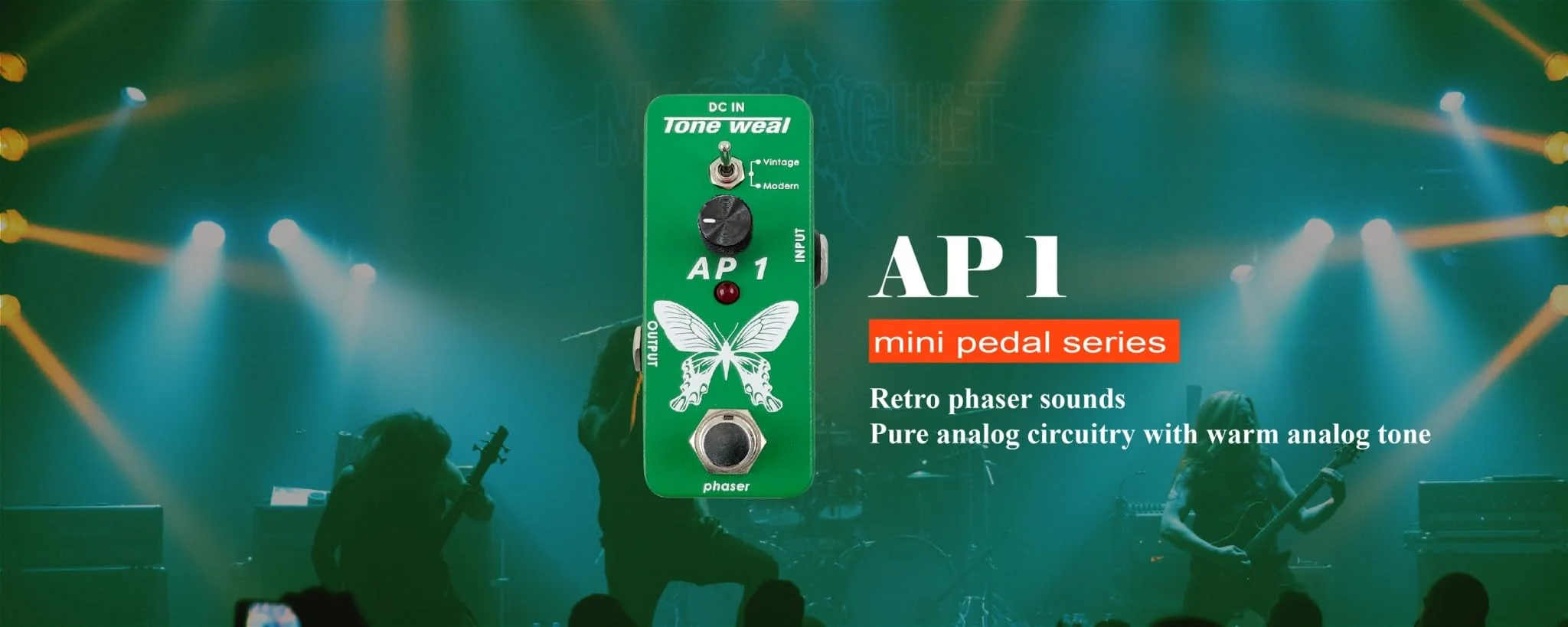 MINI Pedal Series—AP1 delivers warm, vintage phaser tones with speed control and two selectable waveforms. It was designed and made in Taiwan. - Image 3