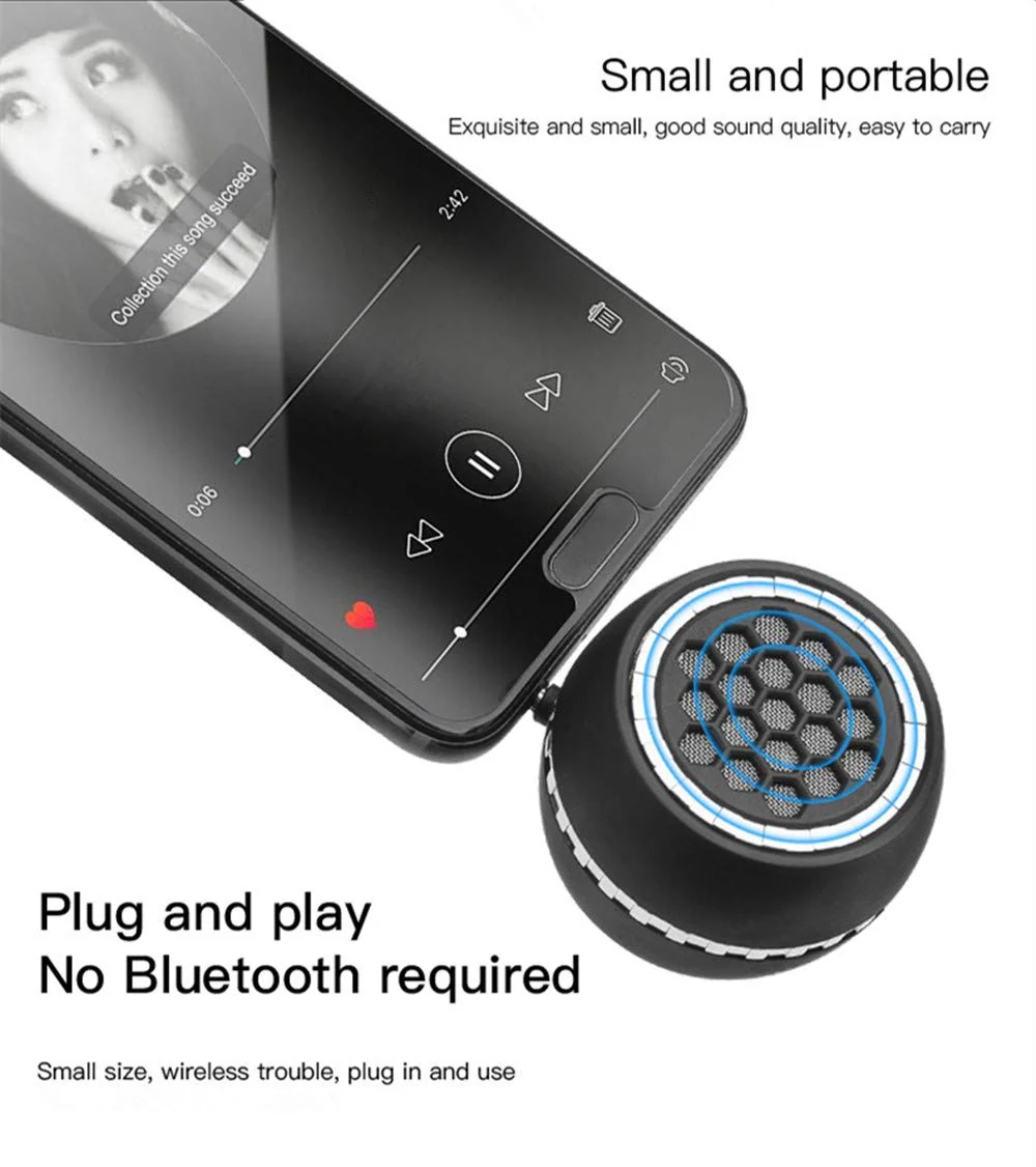 Mini Portable Speakers, 3W 36mm Microphone Speaker Line-in Speaker with 3.5mm Aux Audio Jack and Plug in Clear Bass Micro for Smart Phone, pad, tablet, Laptop, Computer. - Image 3
