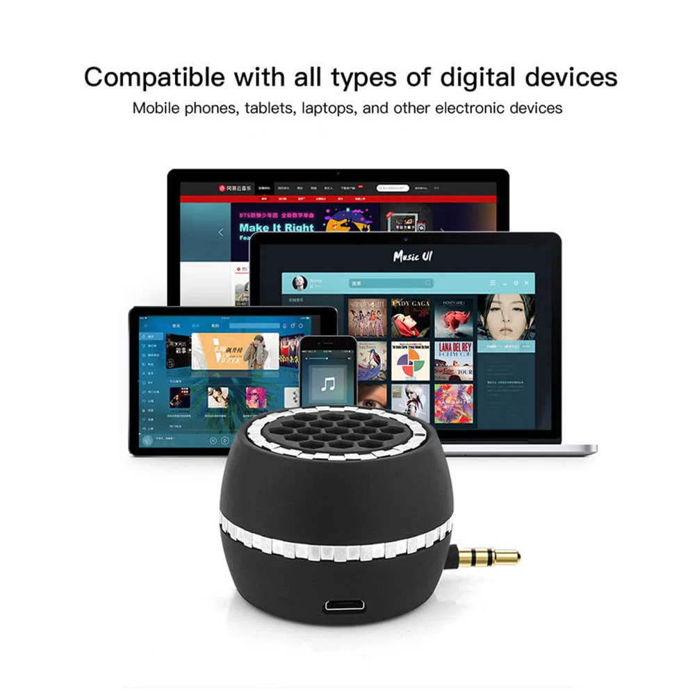 Mini Portable Speakers, 3W 36mm Microphone Speaker Line-in Speaker with 3.5mm Aux Audio Jack and Plug in Clear Bass Micro for Smart Phone, pad, tablet, Laptop, Computer. - Image 7