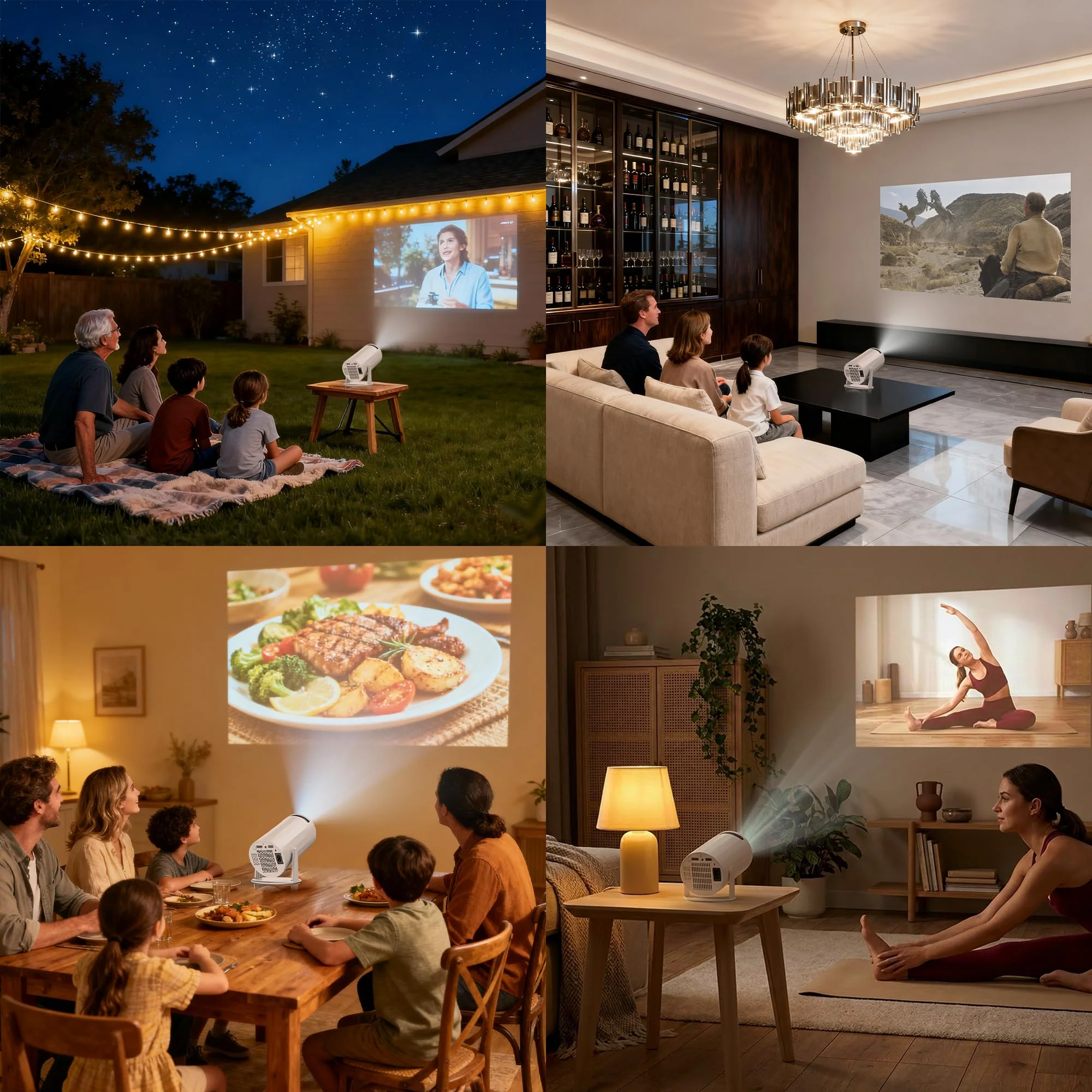 Mini Projector with WiFi and Bluetooth, Portable Movie Projector Support 4K, Auto Keystone,210° Rotation, 130'' Screen Smart Projector Compatible with HDMI Phone TV Stick for Bedroom Outdoor A-X8 - Image 10