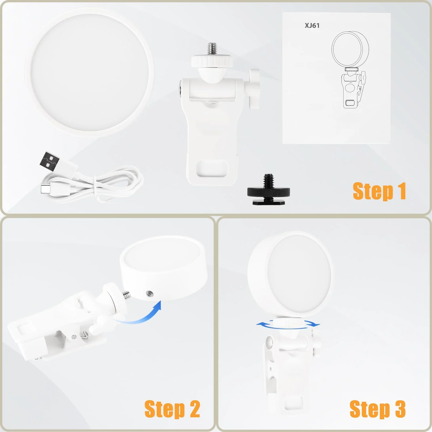Mini Ring Light for Phone, Starkik 60 LED Phone Light with Rechargeable and 3 Light Modes, Magnetic Back Selfie Light for iPhone and Laptop- Perfect for Selfie/Makeup/Video Conference/TikTok (White) - Image 8