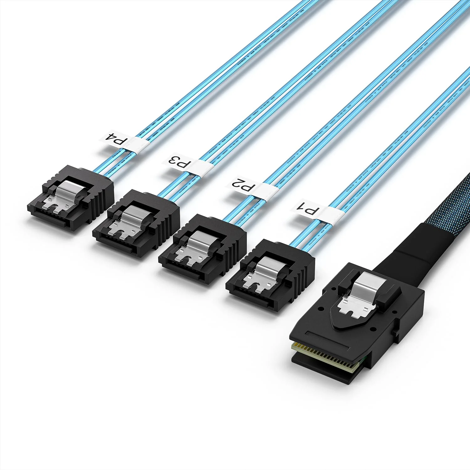 Mini SAS to 4 SATA Cable, 36 Pin SFF 8087 Host/Controller to 7 Pin SATA Target/Backplane, Compatible with PERC H310, RAID Controller (SFF-8087 to 4SATA Forward Breakout) 1.6 Feet 1.6ft - Image 9