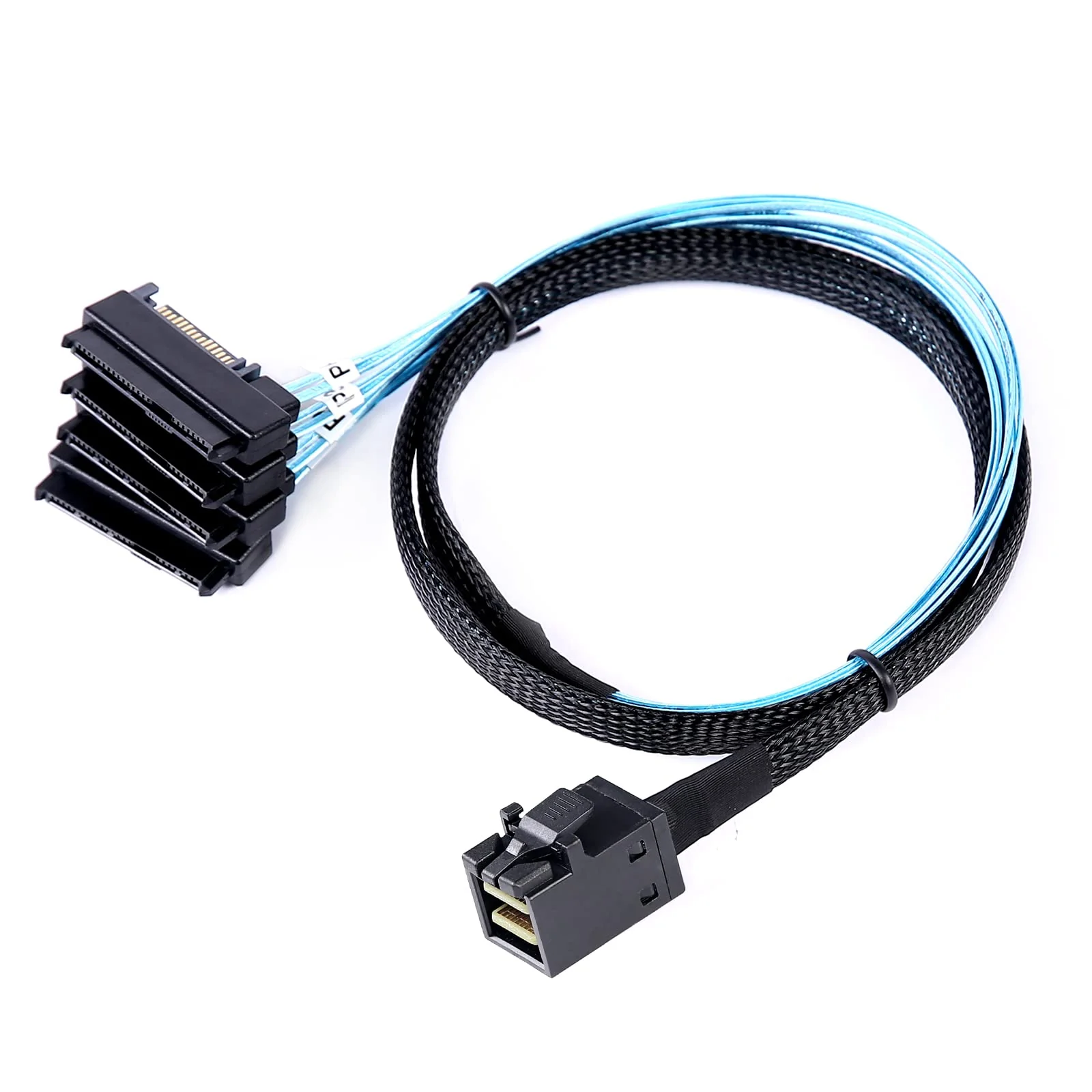 Mini SAS to SAS Cable: 1M SFF-8643 to SAS SFF-8643 to SFF-8482 Connector 4X SAS with SATA Power Adapter Cable (3.3FT) 3.3FT 1Pack - Image 6