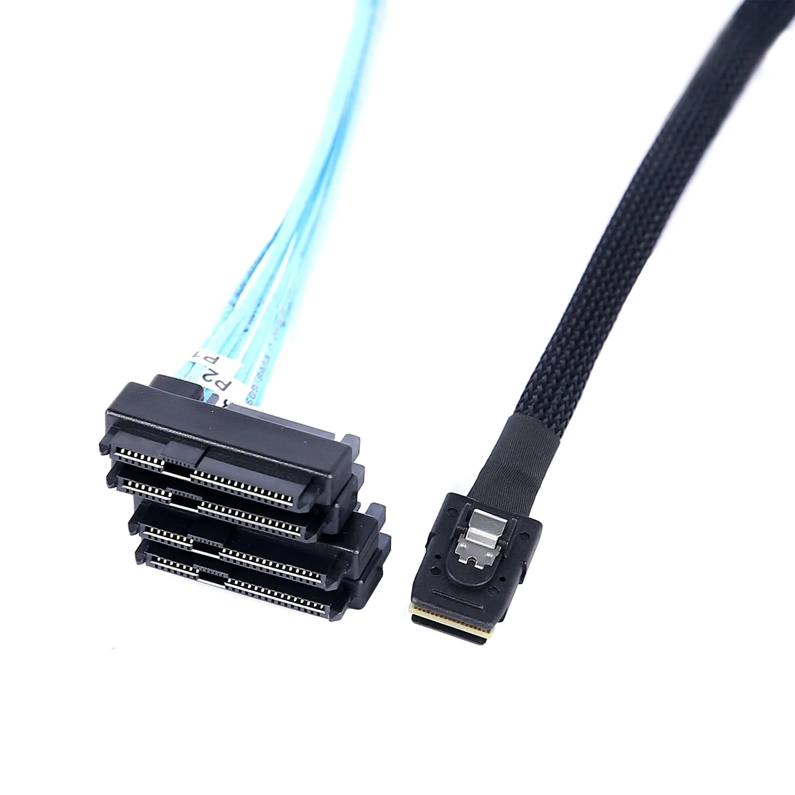 Mini-SAS to SAS-Cable: 1M SFF8087 to SAS SFF-8087 to SFF-8482 Connector 4X SAS with SATA-Power Adapter Cable (3.3FT) 3.3FT 1Pack - Image 5