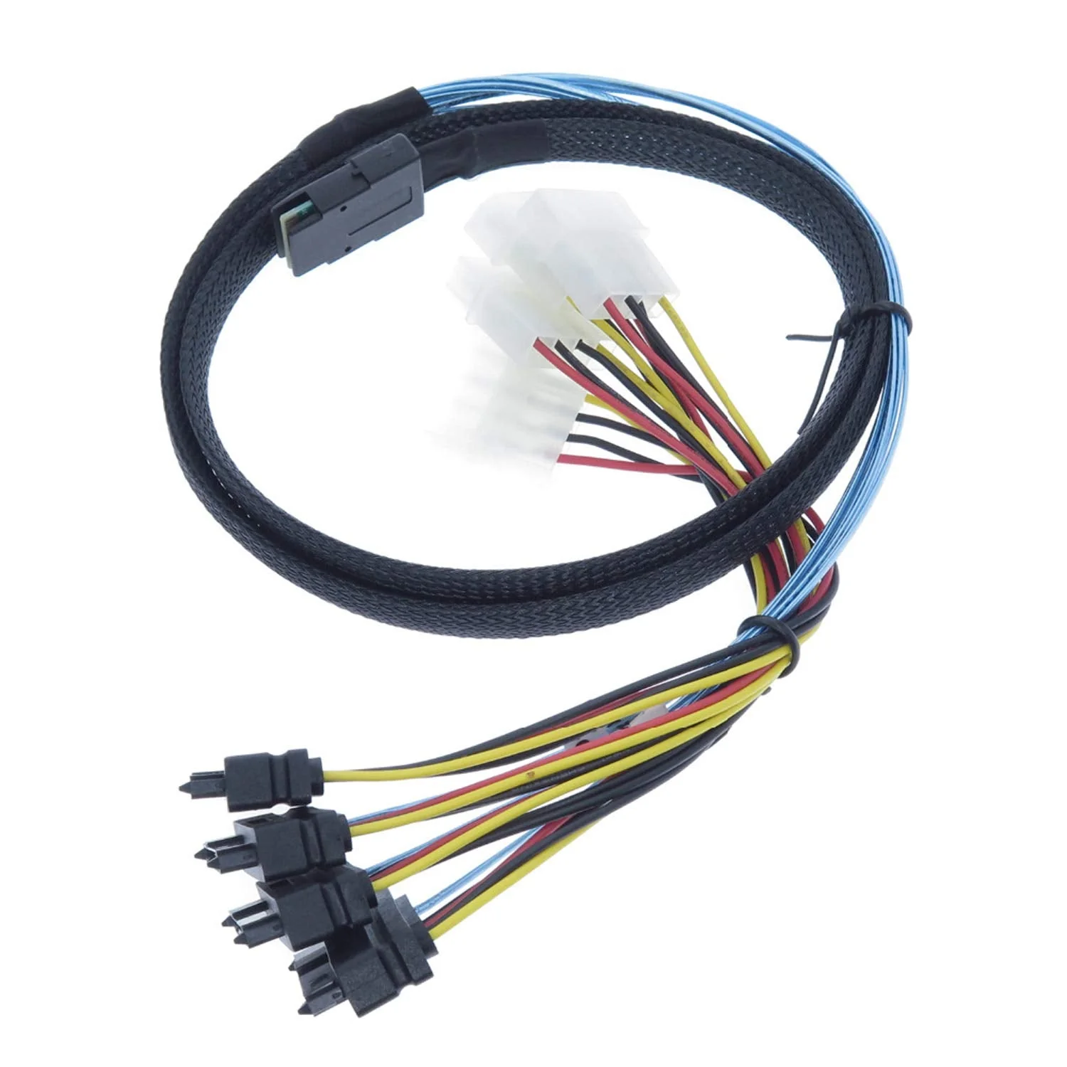 Mini SAS to SAS Cable Internal Breakout Cable SFF-8087 to SFF-8482 with 4X Molex Power Connectors for Raid Controller to Hard Drive 3.3FT - Image 3