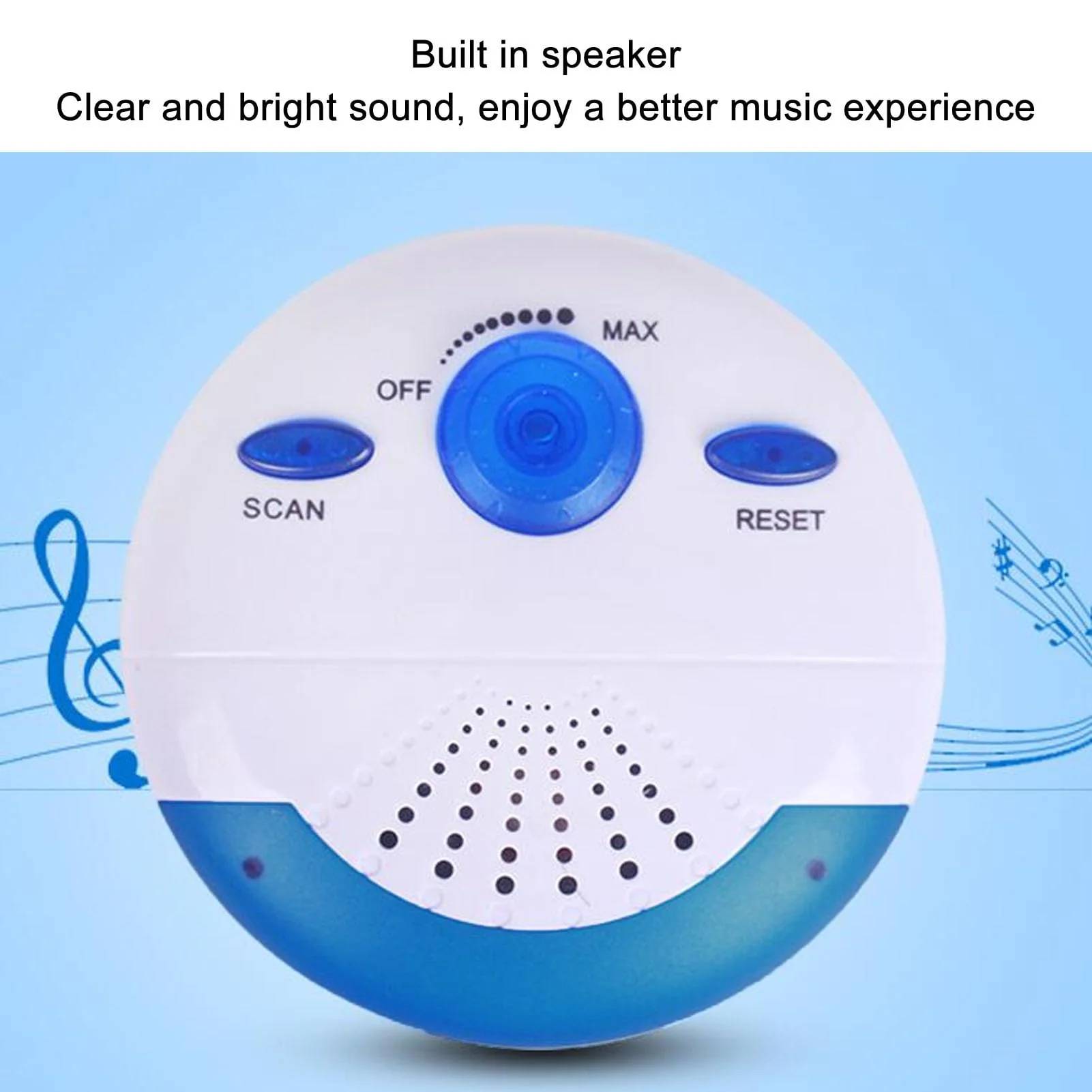 Mini Shower Radio, AM FM Radio Waterproof, Portable Battery Powered Radio with Hook, Built in Speaker, for Bathroom Shower - Image 4